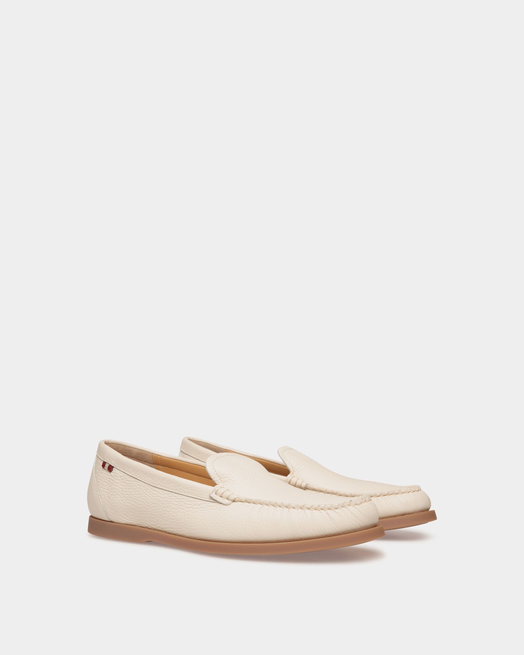 Mocassin Nelson En Cuir De Cerf Ivoire - Homme - Bally - 03
