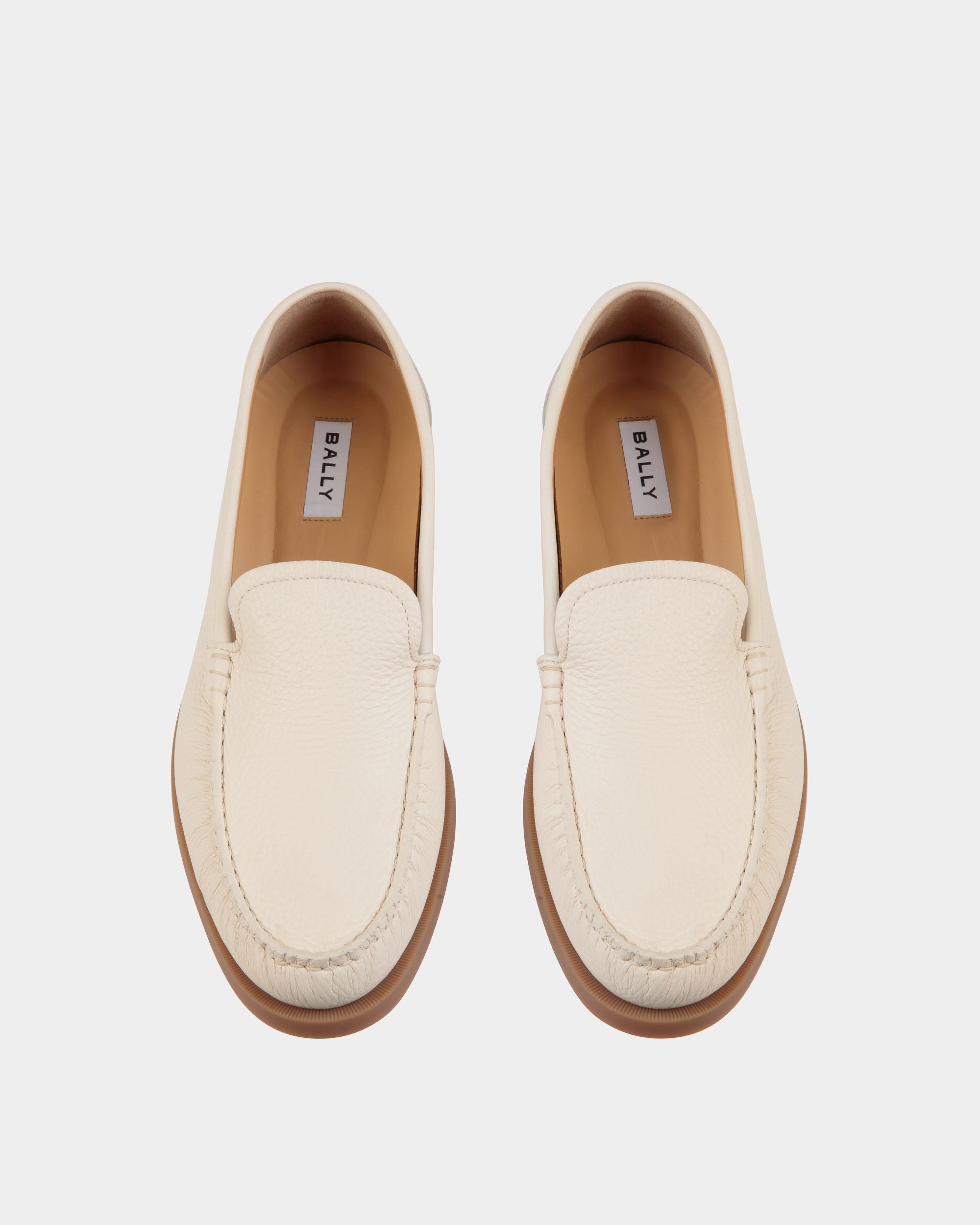 Mocassin Nelson En Cuir De Cerf Ivoire - Homme - Bally - 05