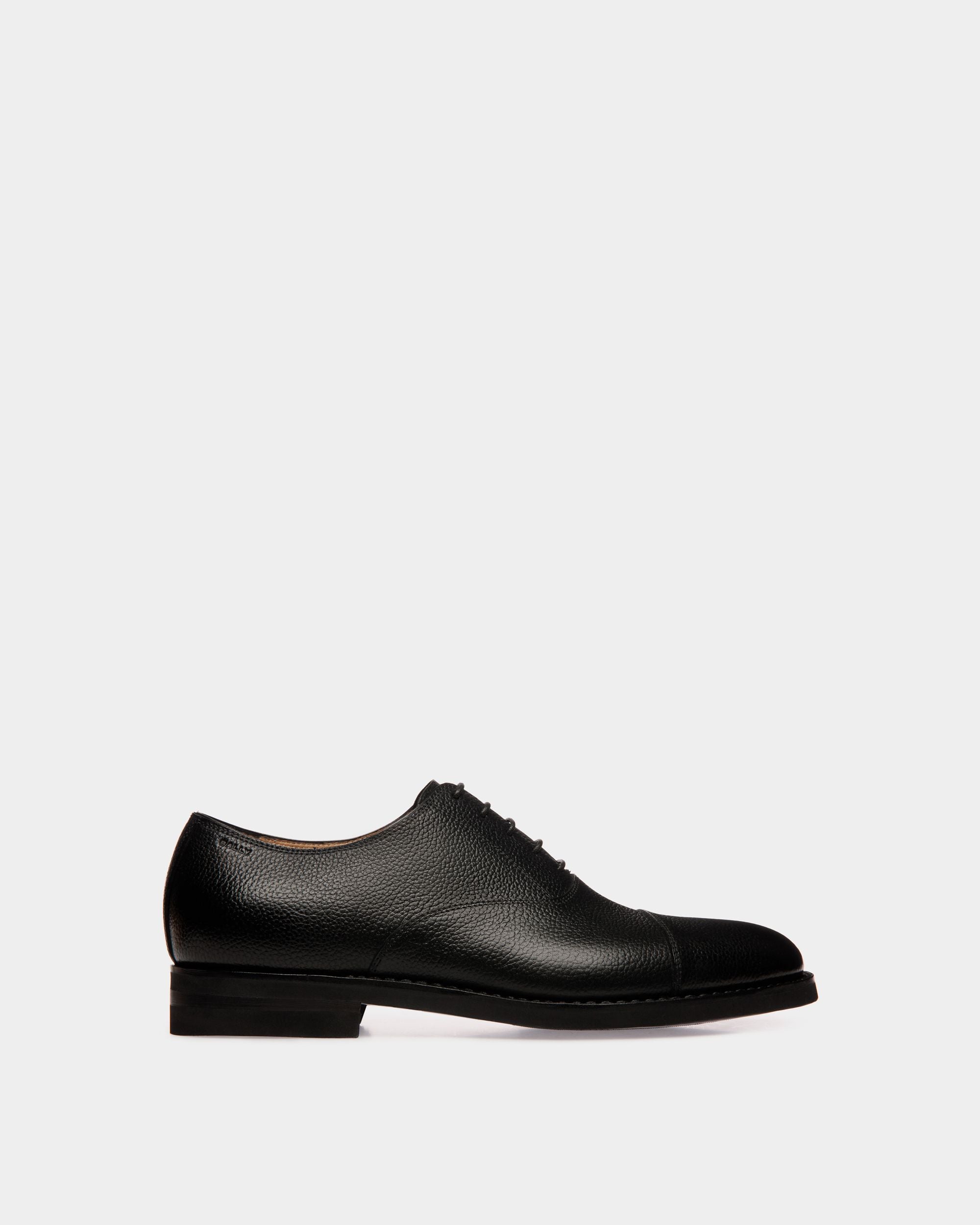 Schoenen Oxford In Black Grained Leather - Men's - Bally - 01