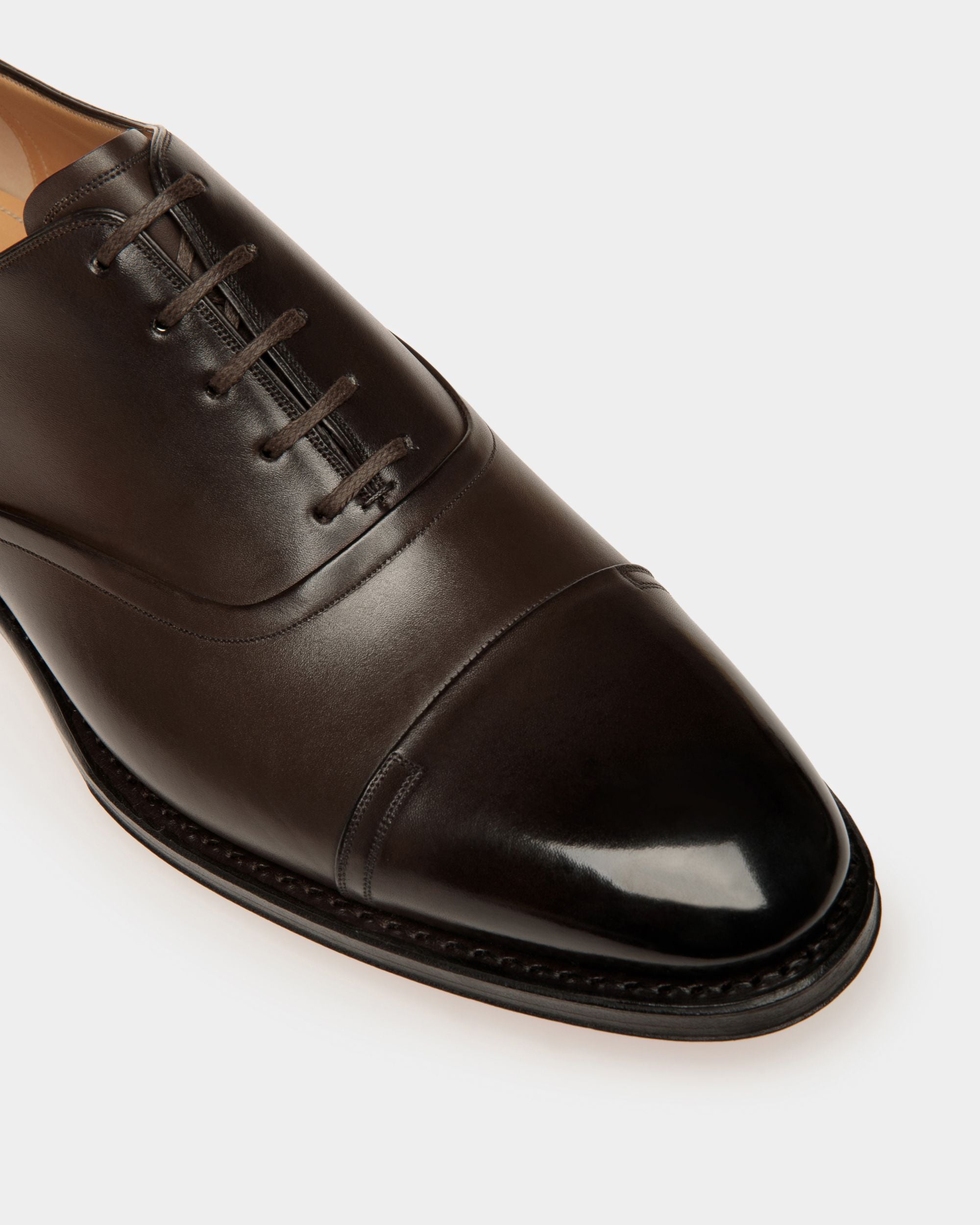 Scribe Un Oxford-Schuh Aus Leder In Ebenholz - Uomo - Bally - 05