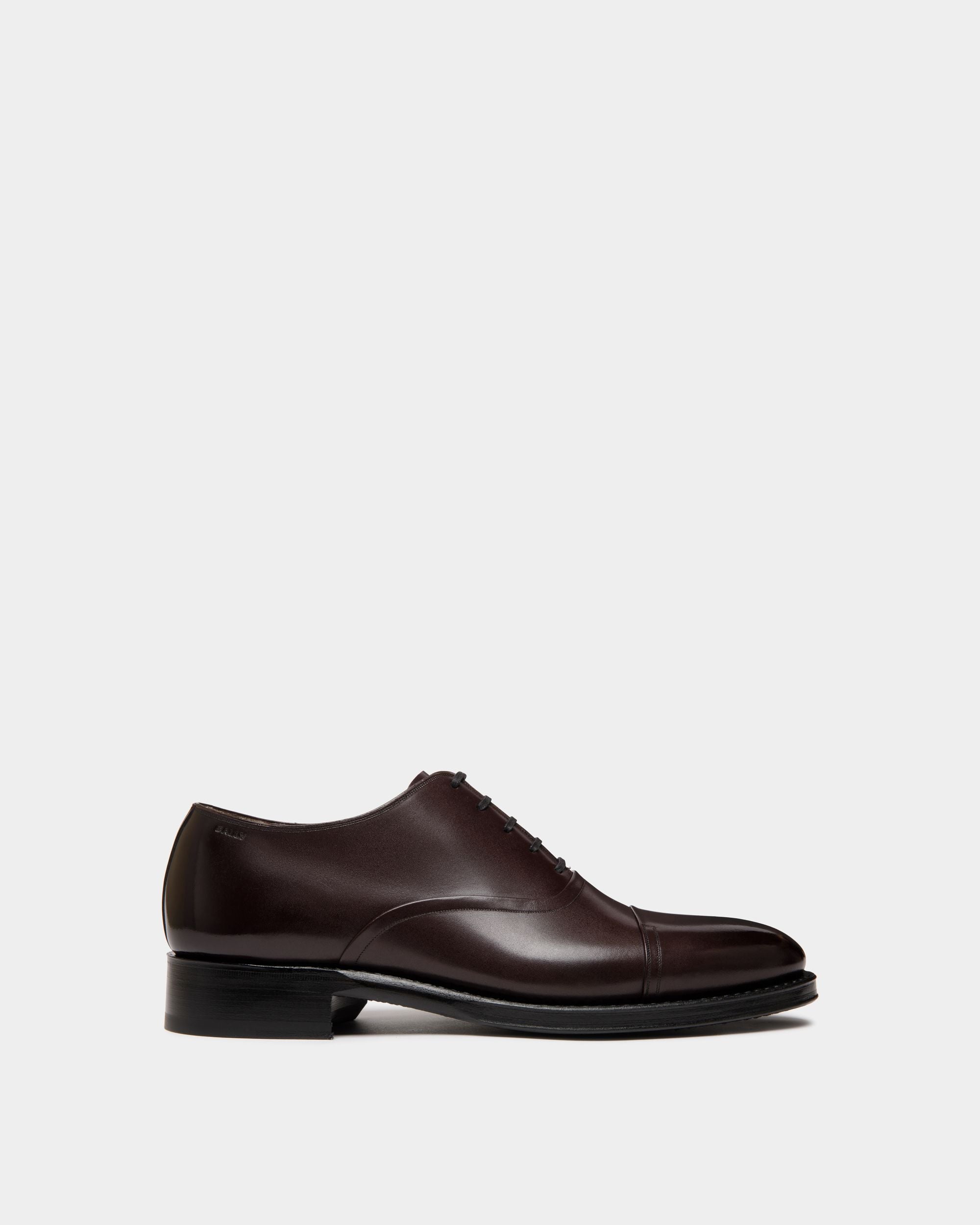 Scribe Un Oxford in Deep Burgundy Leather - Men's - Bally - 01