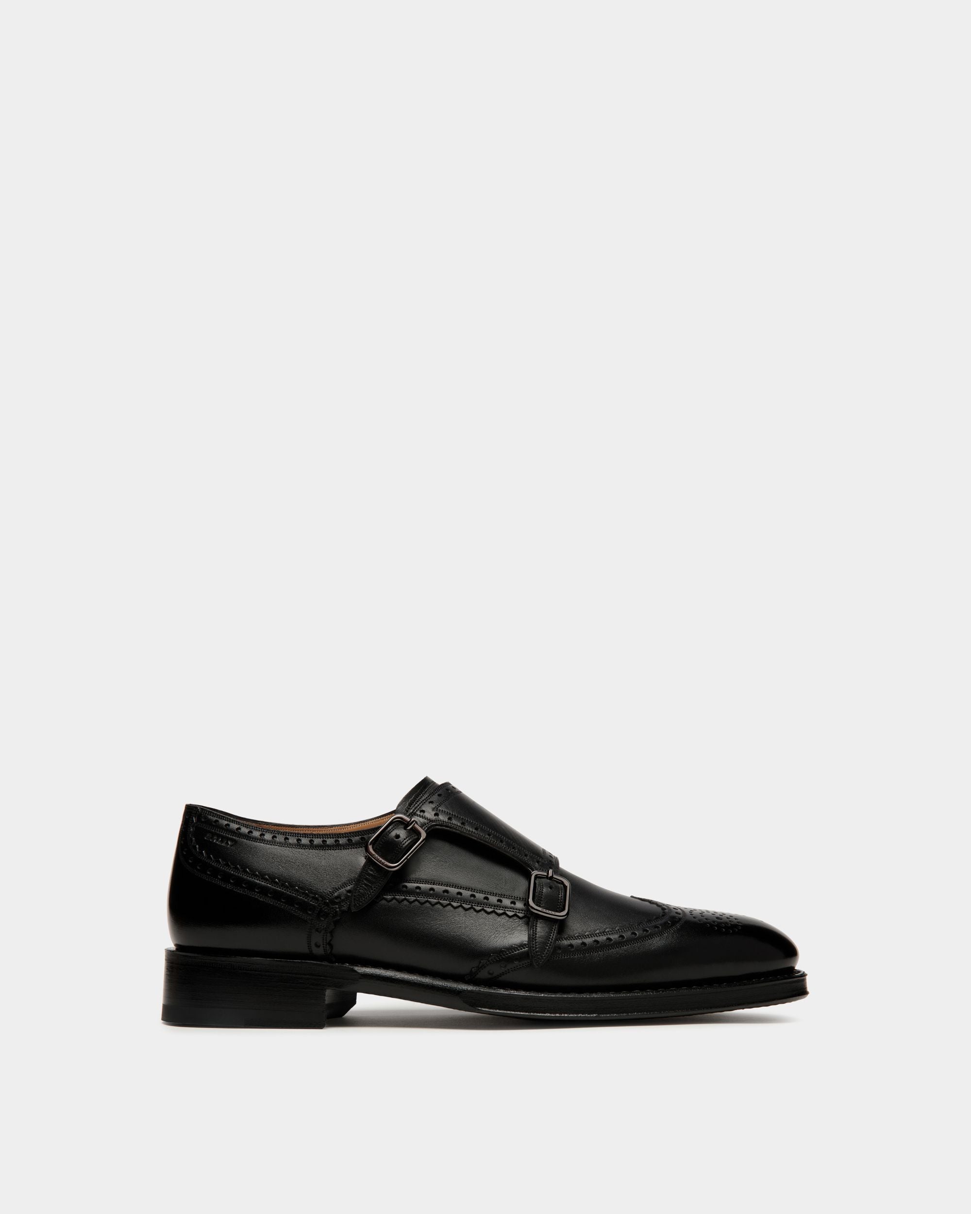Scribe Un Monk Strap In Black Leather - Men's - Bally - 01