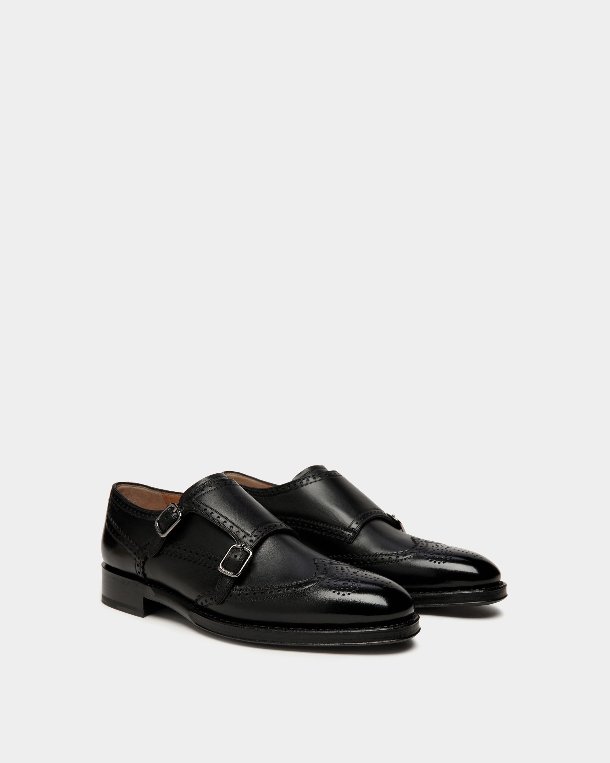 Scribe Un Monk Strap In Black Leather - Men's - Bally - 02