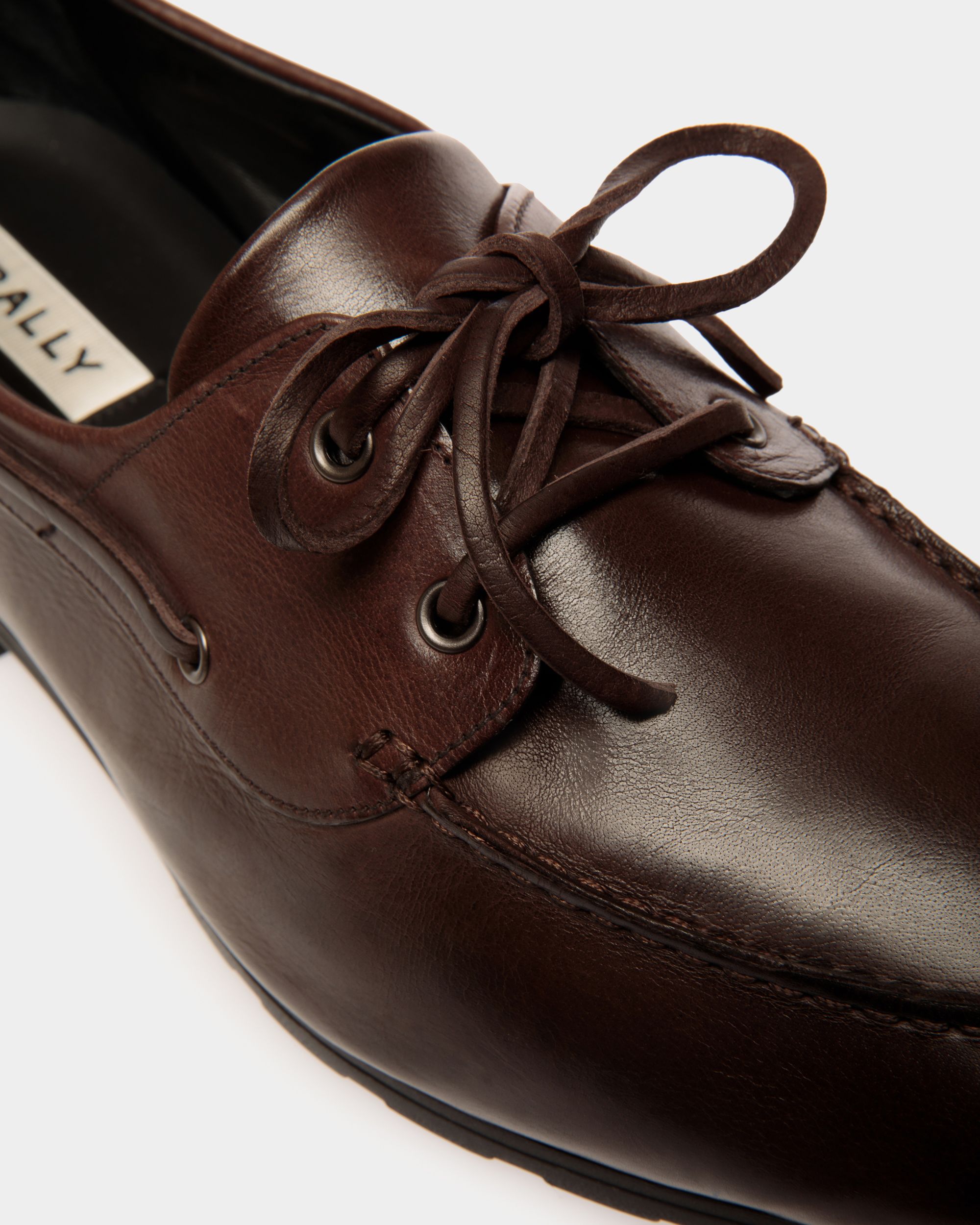 Mocassino Plume In Pelle Color Ebano - Uomo - Bally - 04