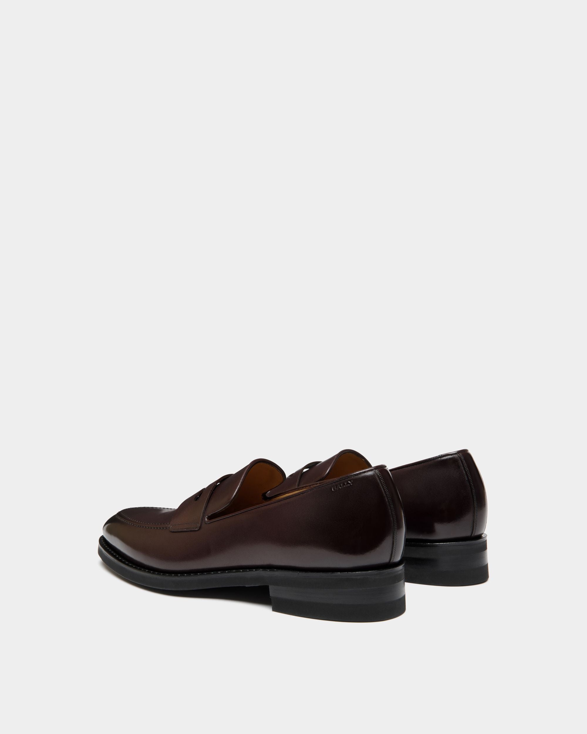Mocassino Scribe Un In Pelle Bordeaux Scuro - Uomo - Bally - 04