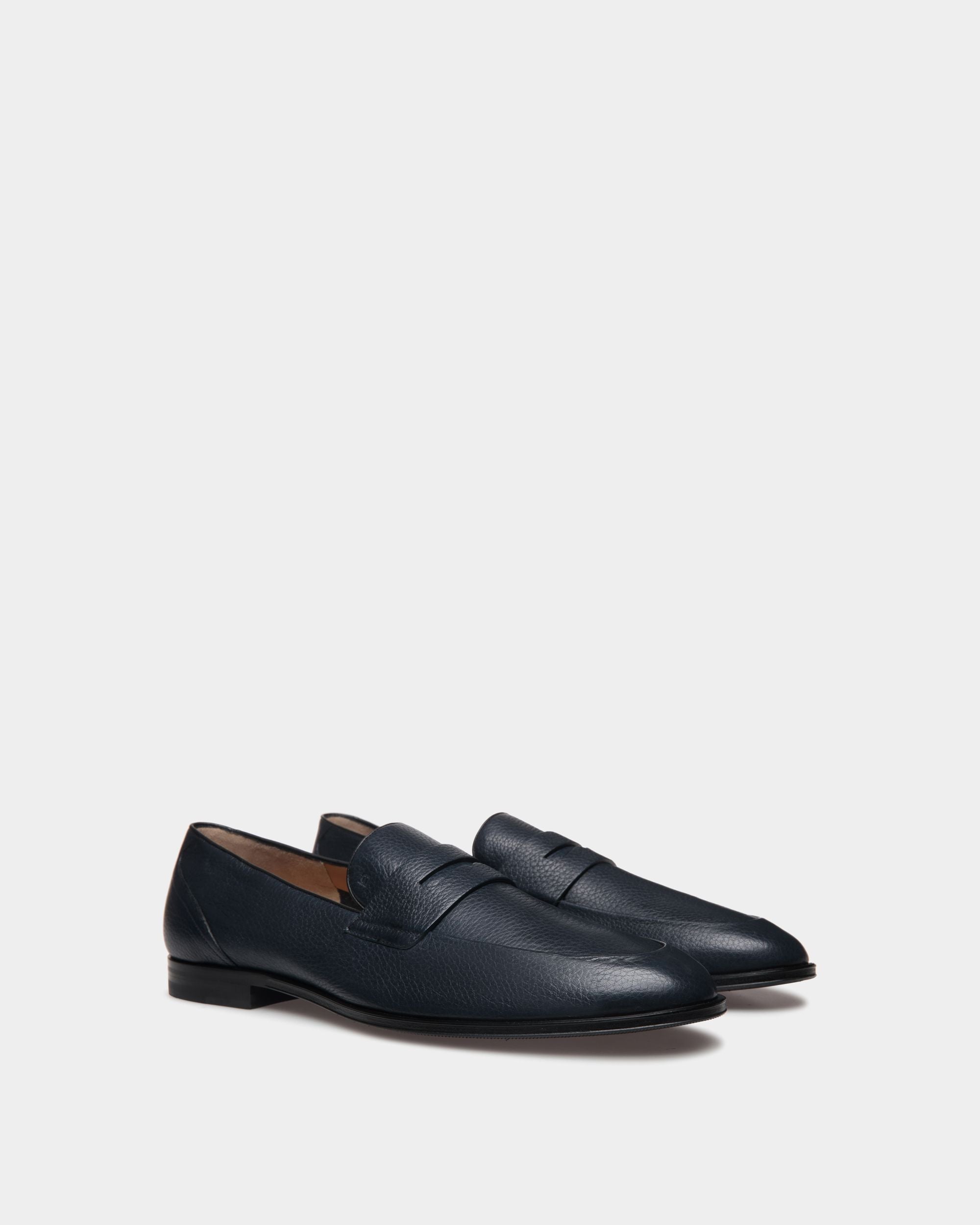 Mocassino Westminster In Pelle Di Daino Navy Blue - Uomo - Bally - 03