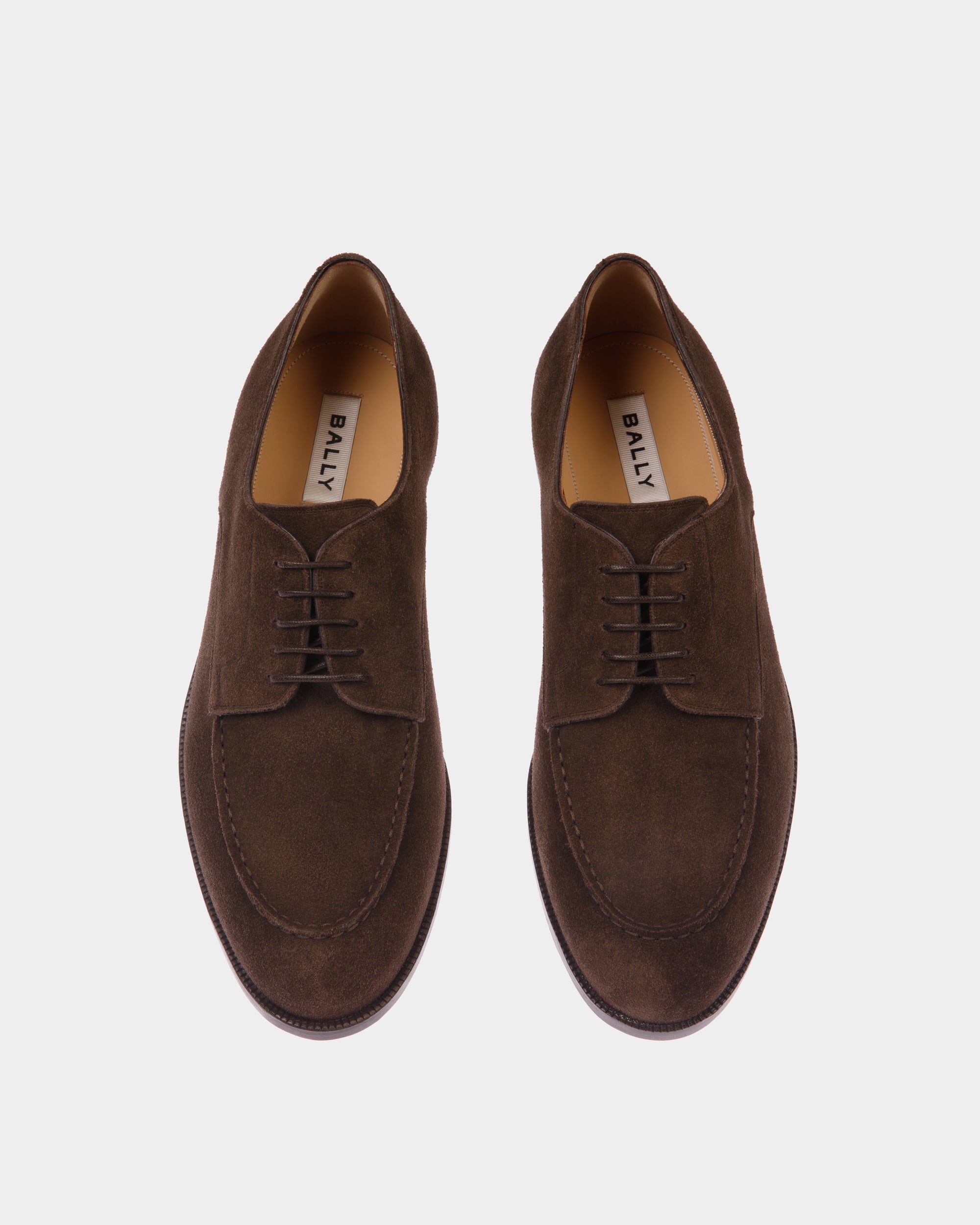 Derby Carl In Pelle Scamosciata Color Ebano - Uomo - Bally - 05