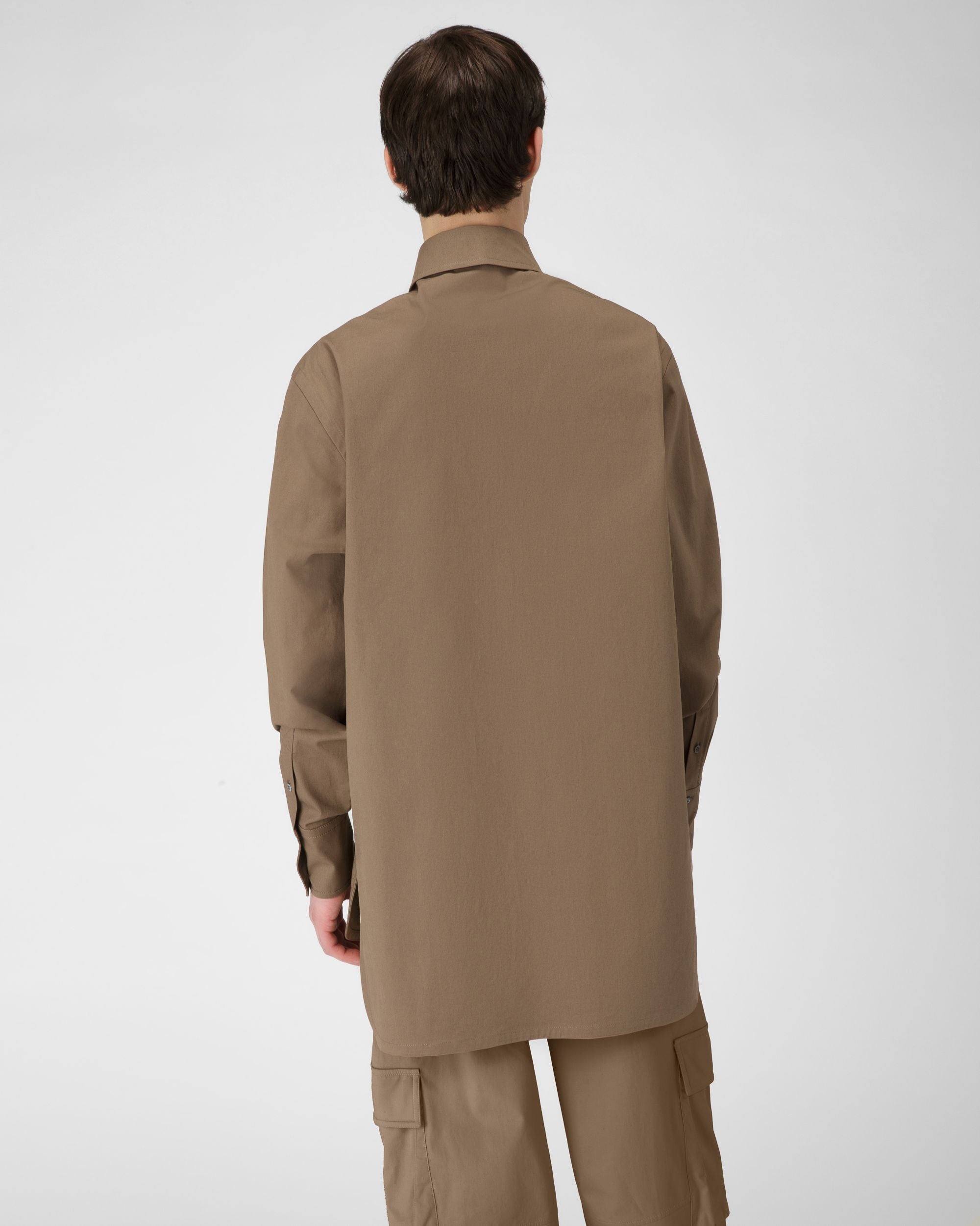 Chemise En Coton Extensible Taupe - Homme - Bally - 03