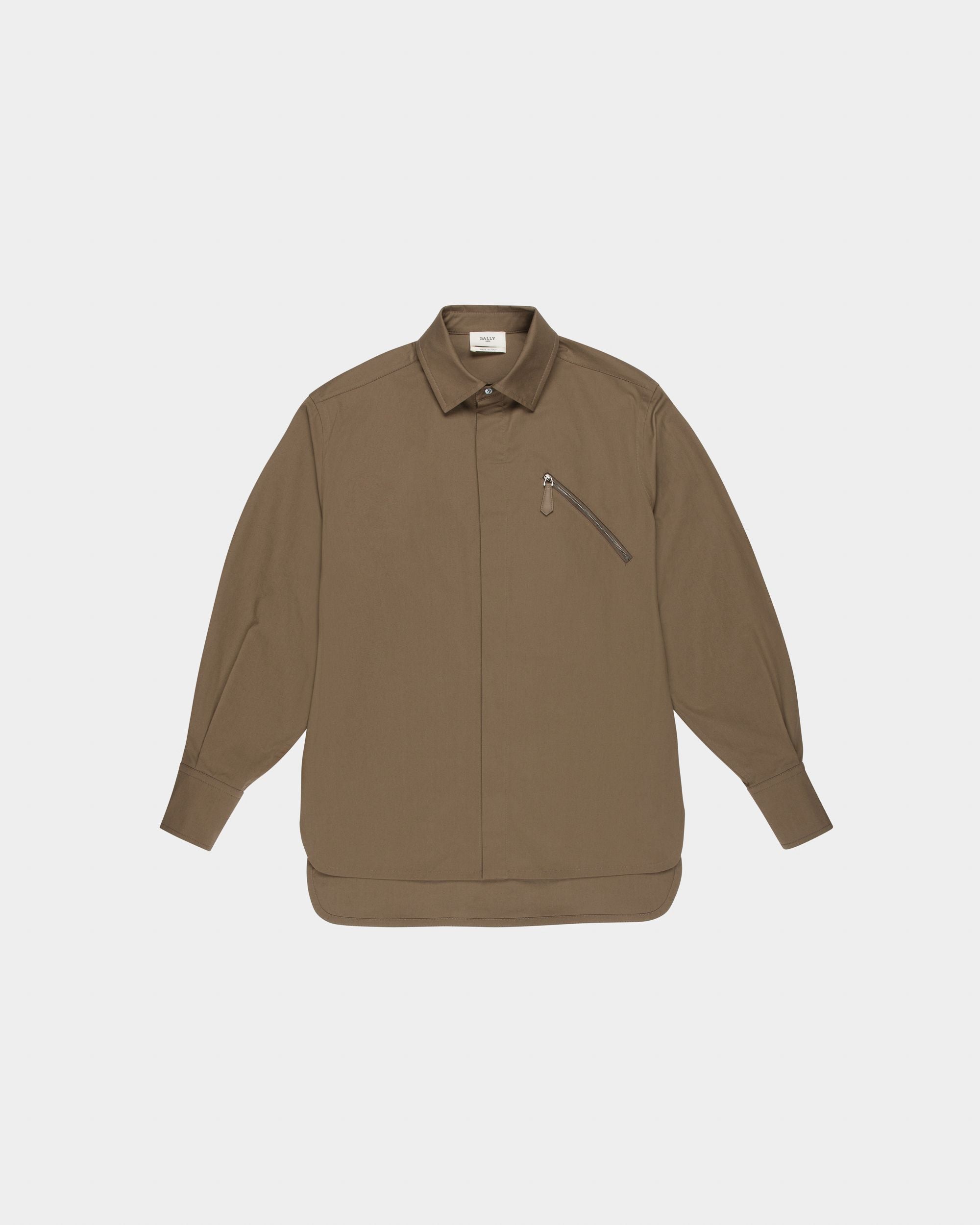 Chemise En Coton Extensible Taupe - Homme - Bally - 04