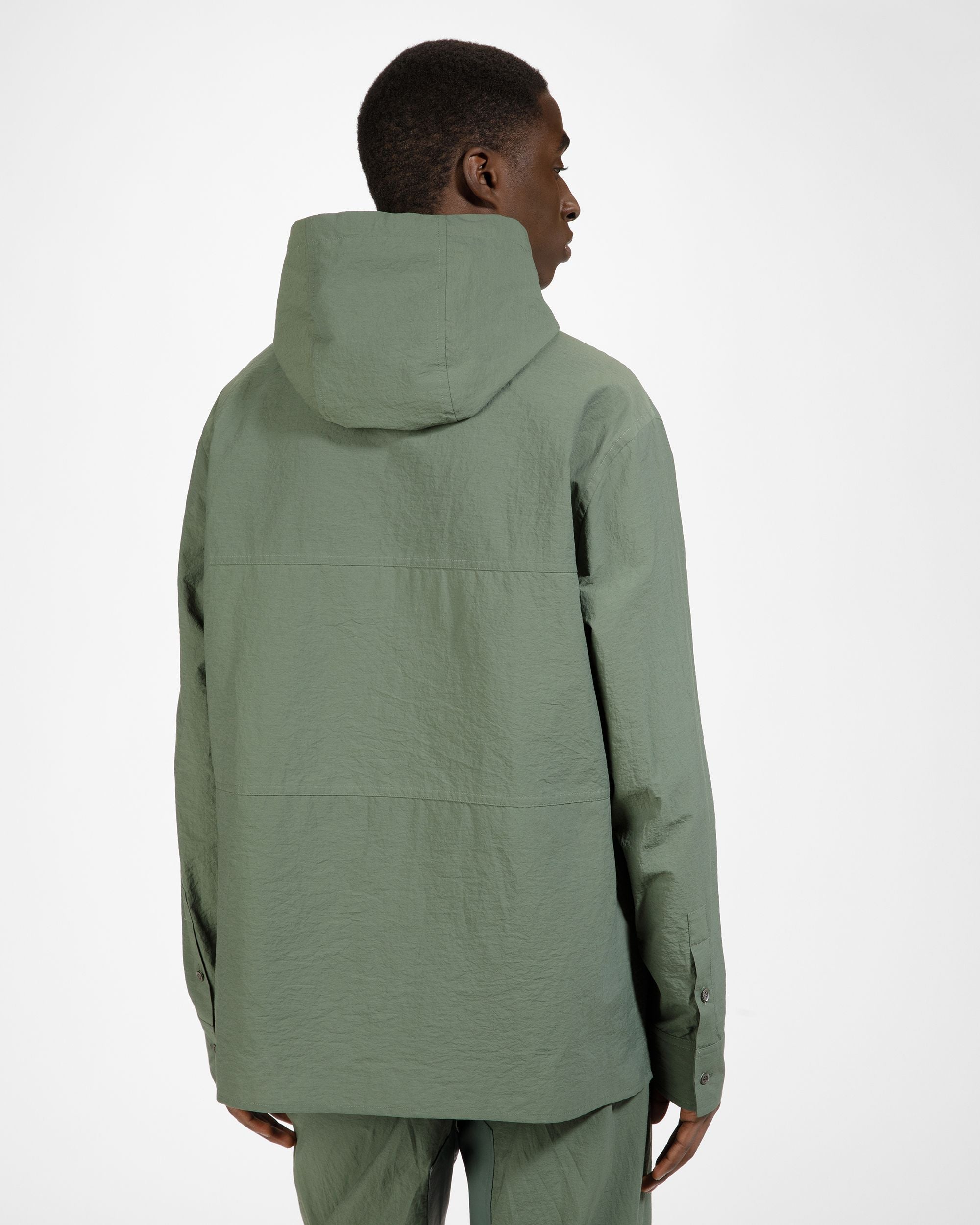 Hemdjacke Aus Baumwolle Und Nylon Mit Kapuze In Salbeigrün - Herren - Bally - 02