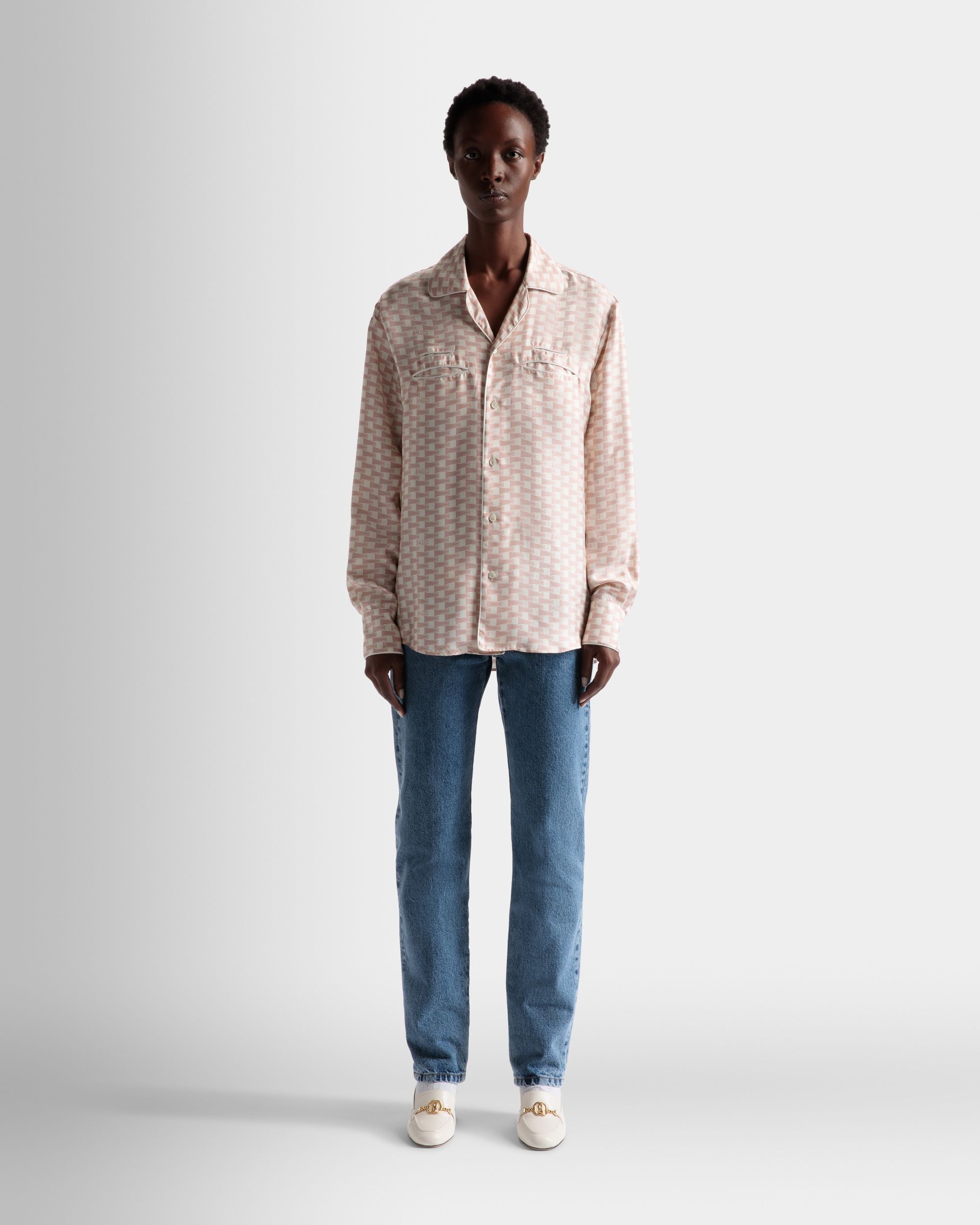 Camicia Stampa Pennant In Seta Dusty Petal - Uomo - Bally - 02
