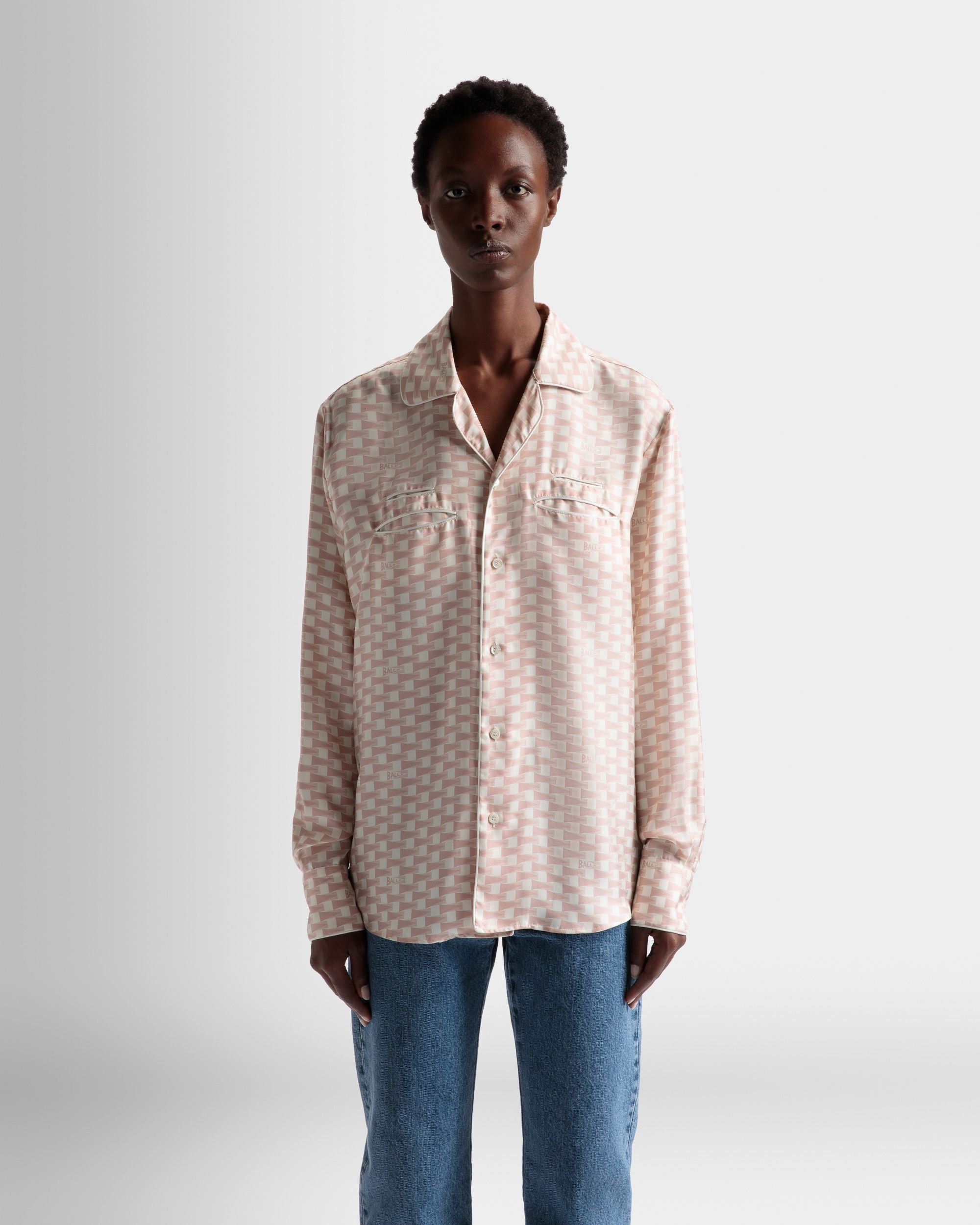 Camicia Stampa Pennant In Seta Dusty Petal - Uomo - Bally - 03