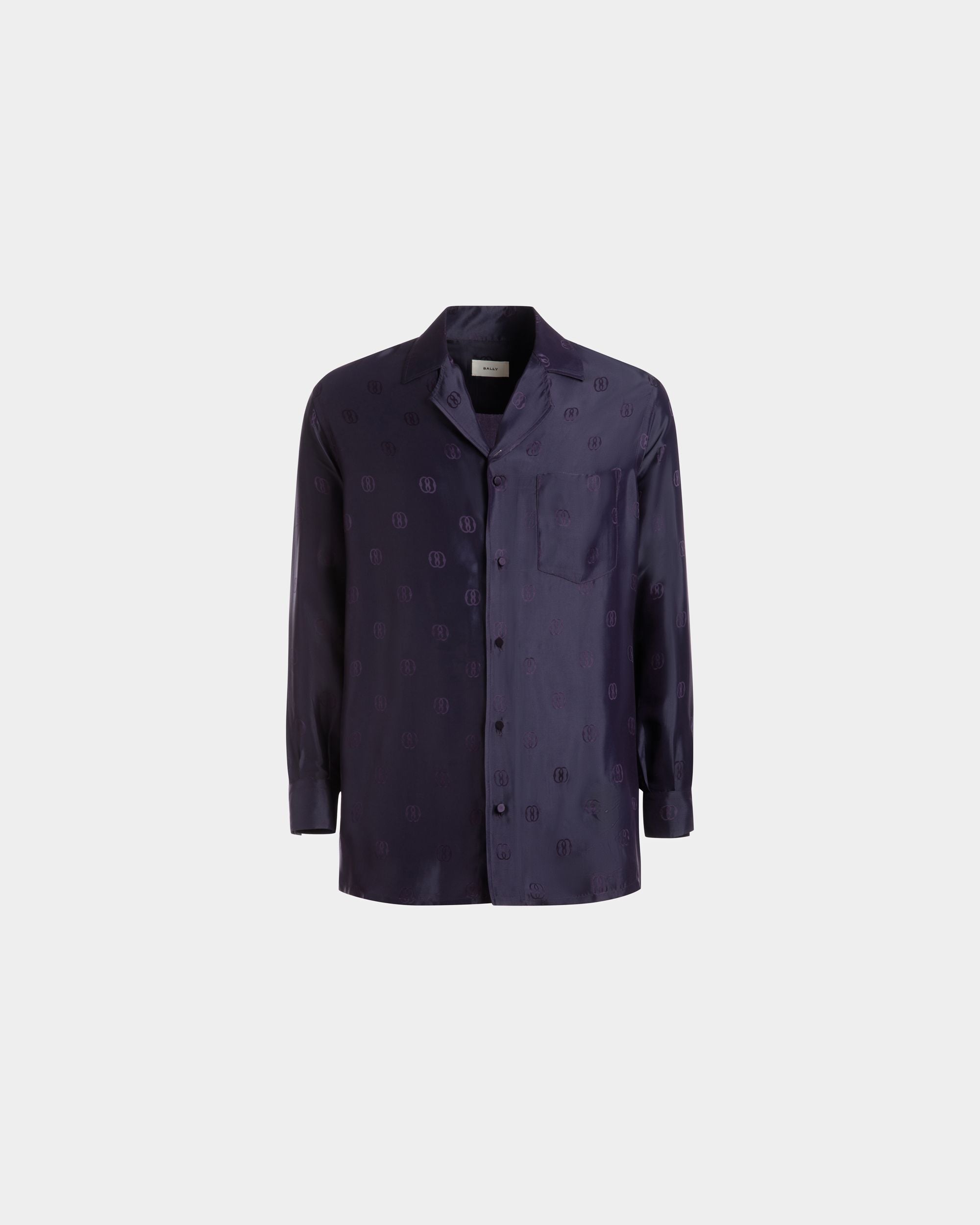 Hemd mit Emblem-Print Aus Seide in Orchidee - Herren - Bally - 01