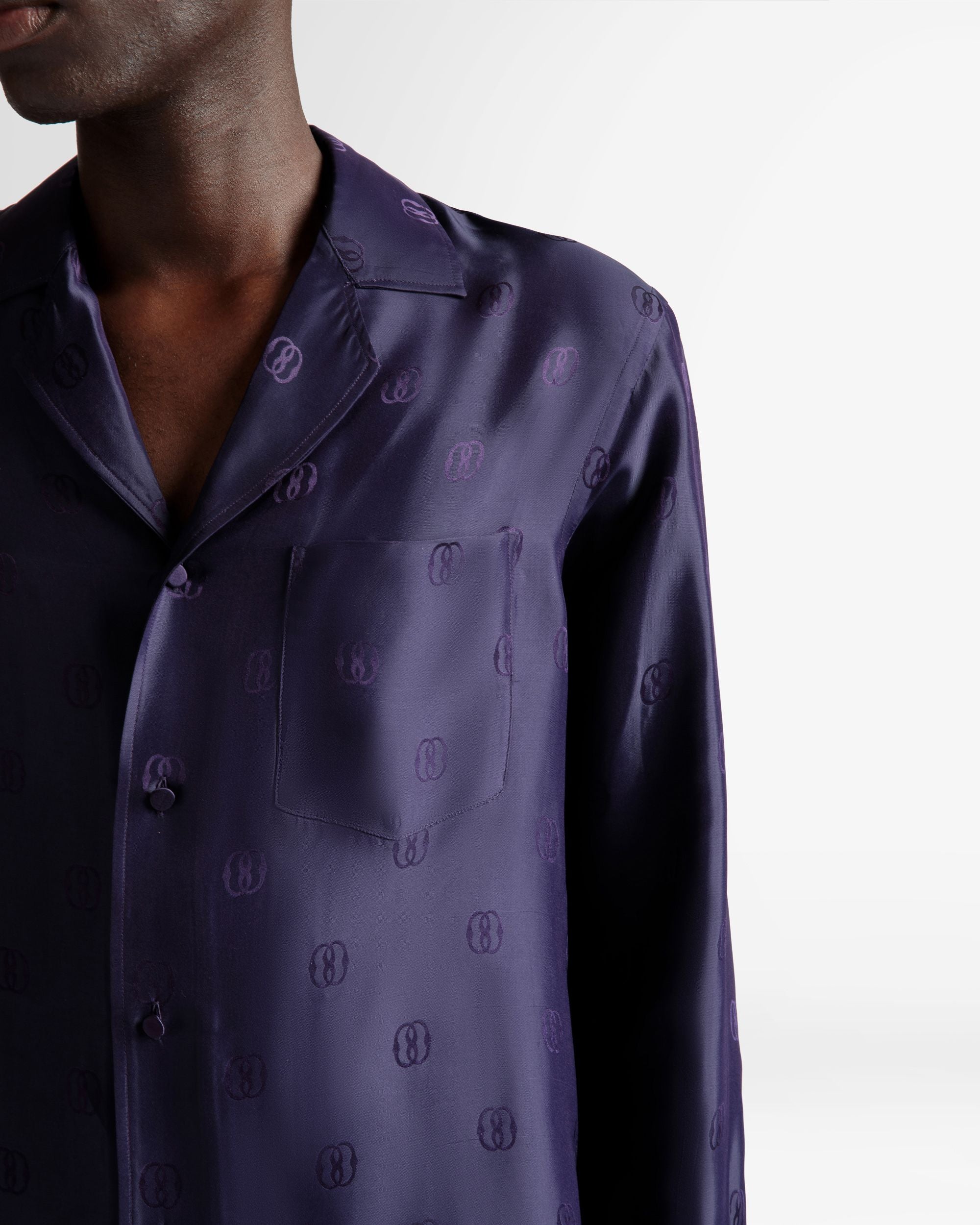 Hemd mit Emblem-Print Aus Seide in Orchidee - Herren - Bally - 03