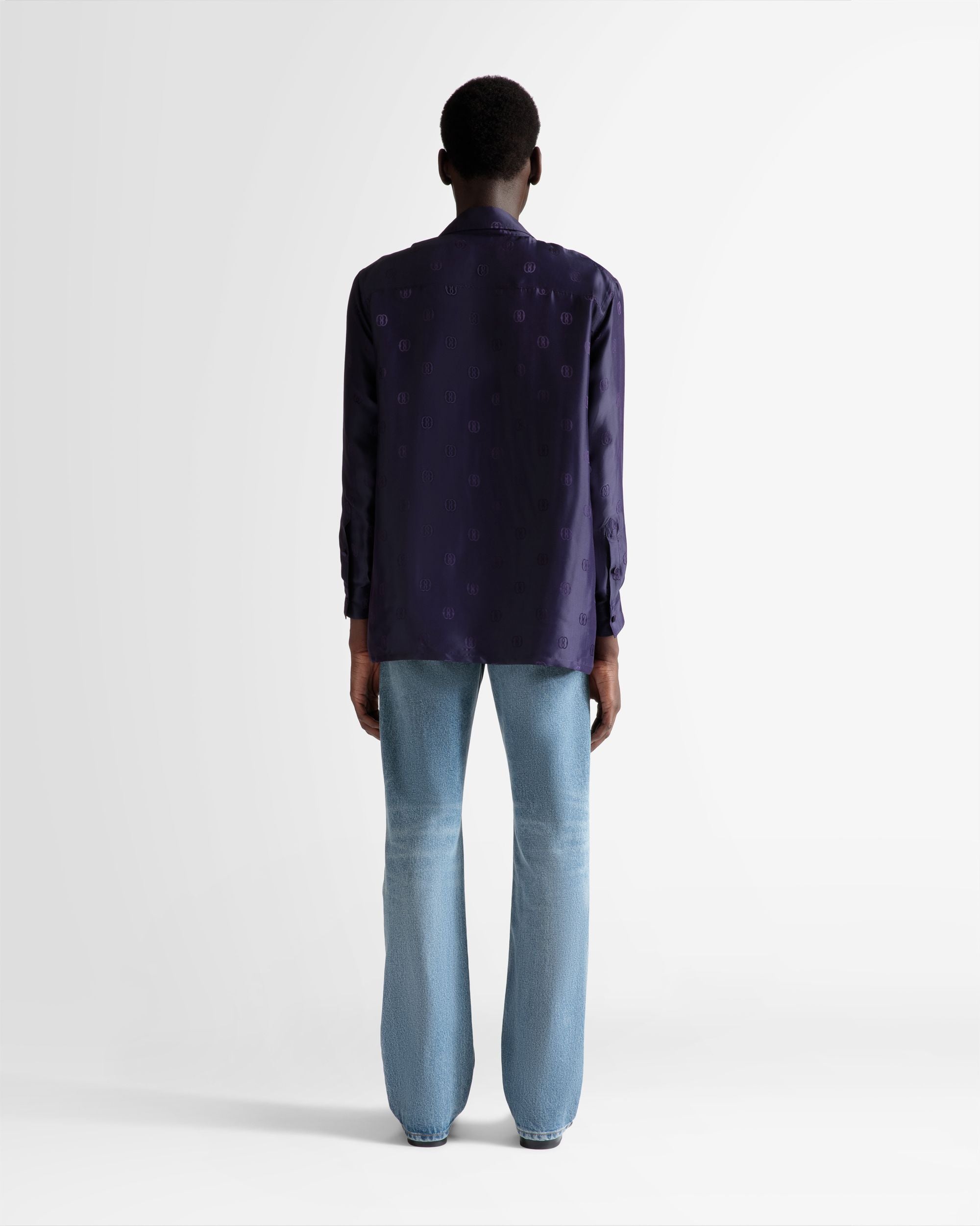 Hemd mit Emblem-Print Aus Seide in Orchidee - Herren - Bally - 05