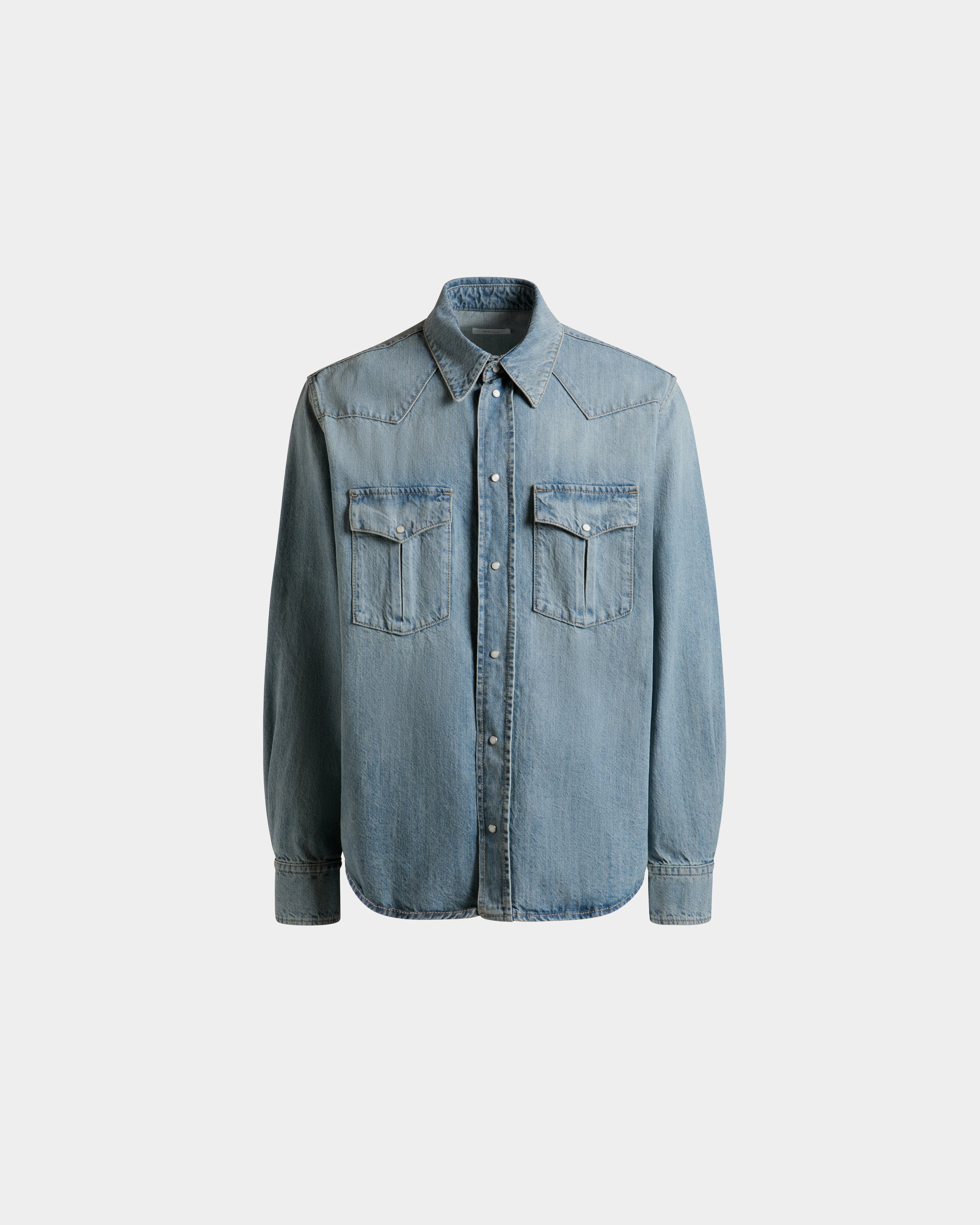 Camicia In Cotone Denim Blu - Uomo - Bally - 01