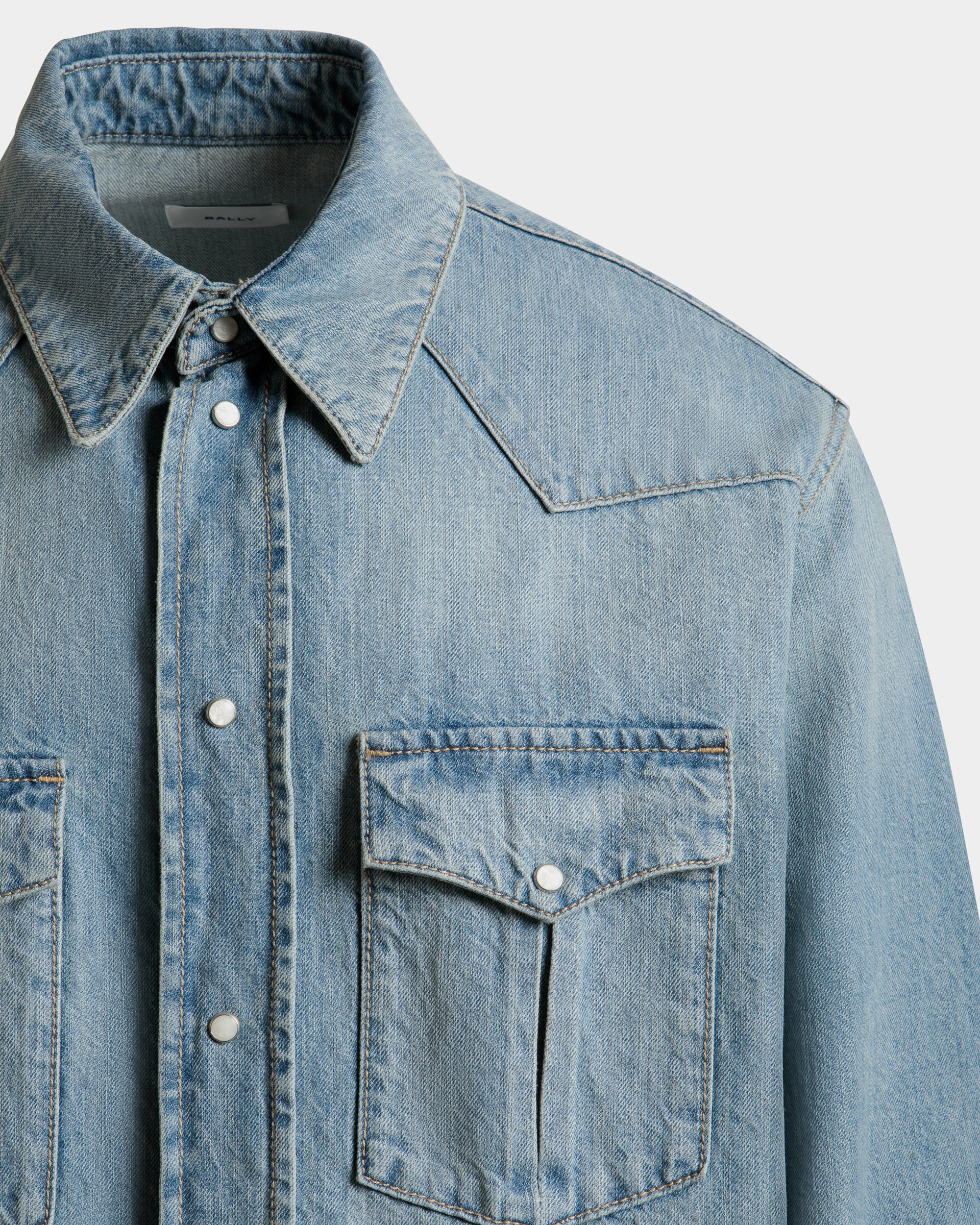 Camicia In Cotone Denim Blu - Uomo - Bally - 02
