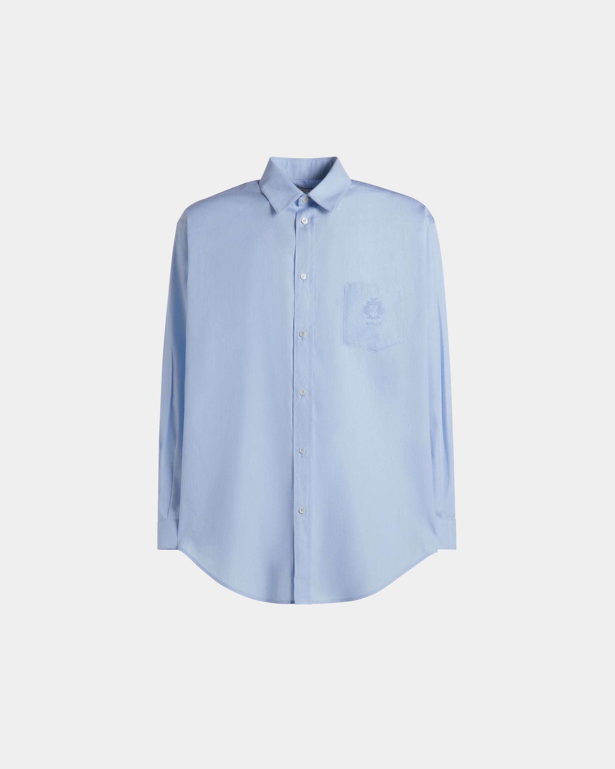 Chemise À Manches Longues Et Coupe Confortable En Coton Light Blue - Homme - Bally - 01
