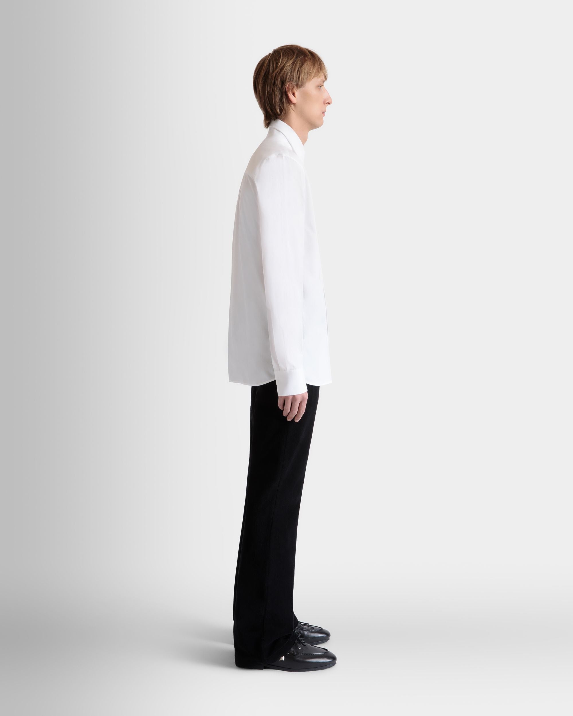 T-Shirt À Manches Longues En Coton Blanc - Homme - Bally - 04