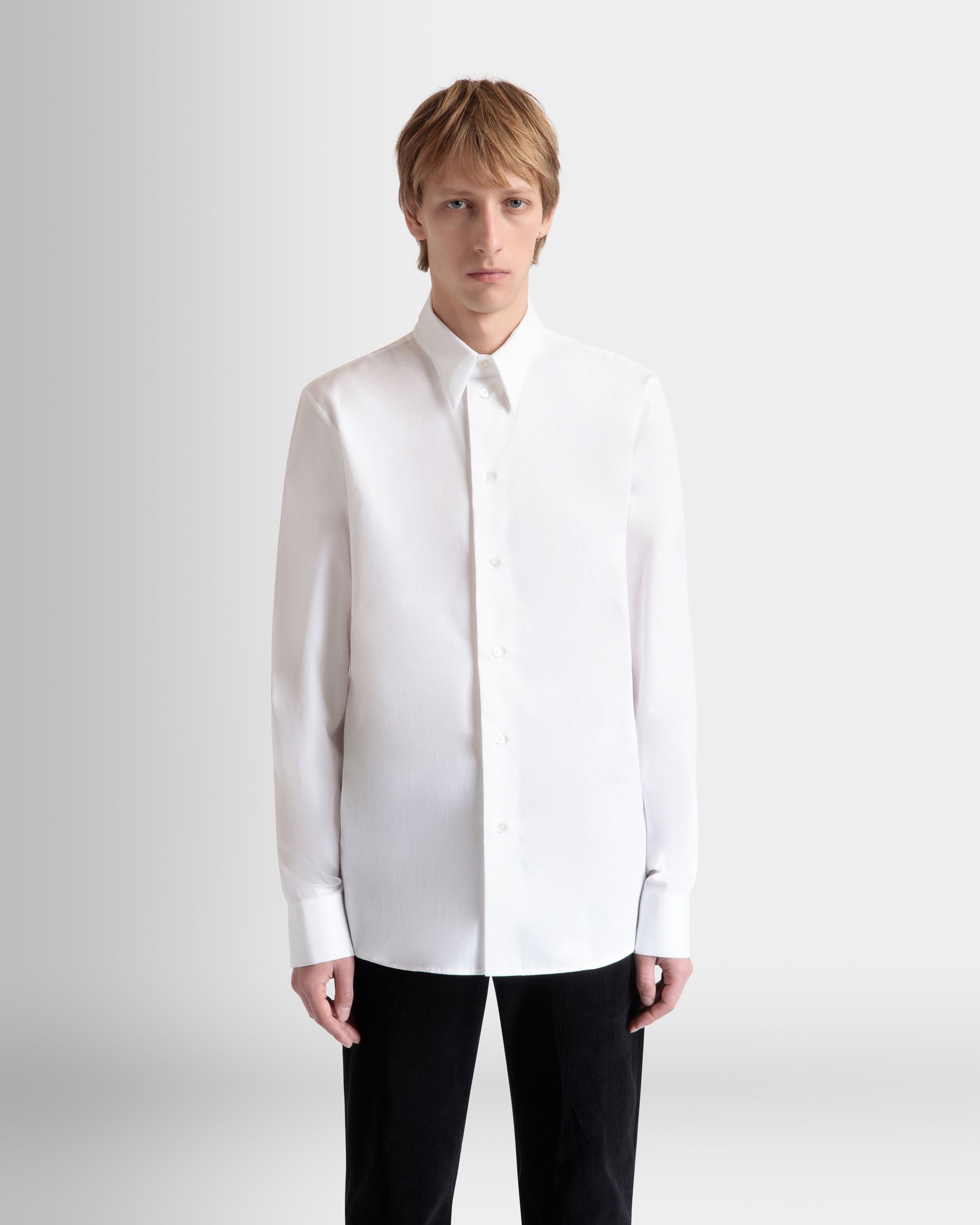 T-Shirt À Manches Longues En Coton Blanc - Homme - Bally - 07