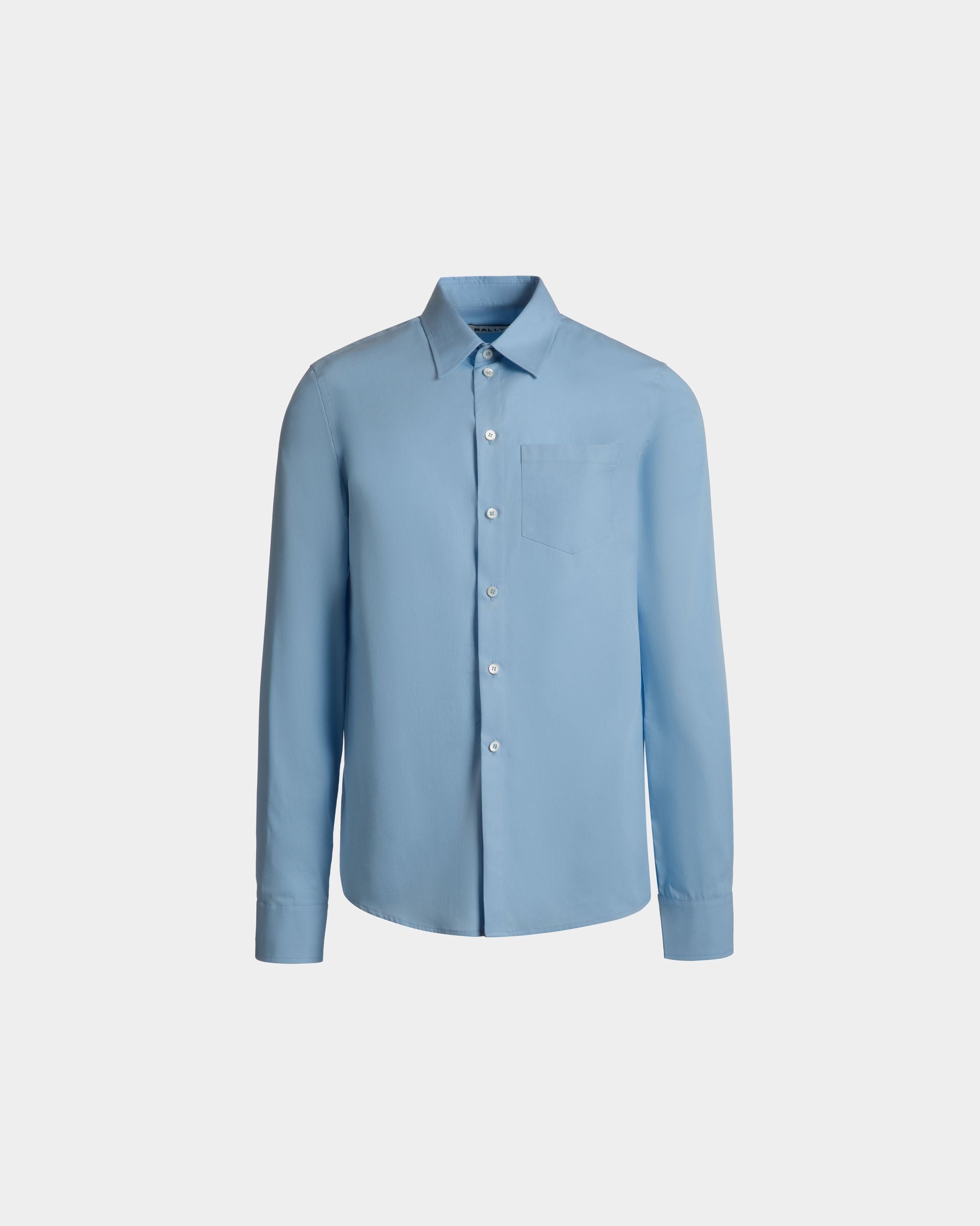 Long Sleeve Shirt In Light Blue Cotton - Men's - Bally - 01