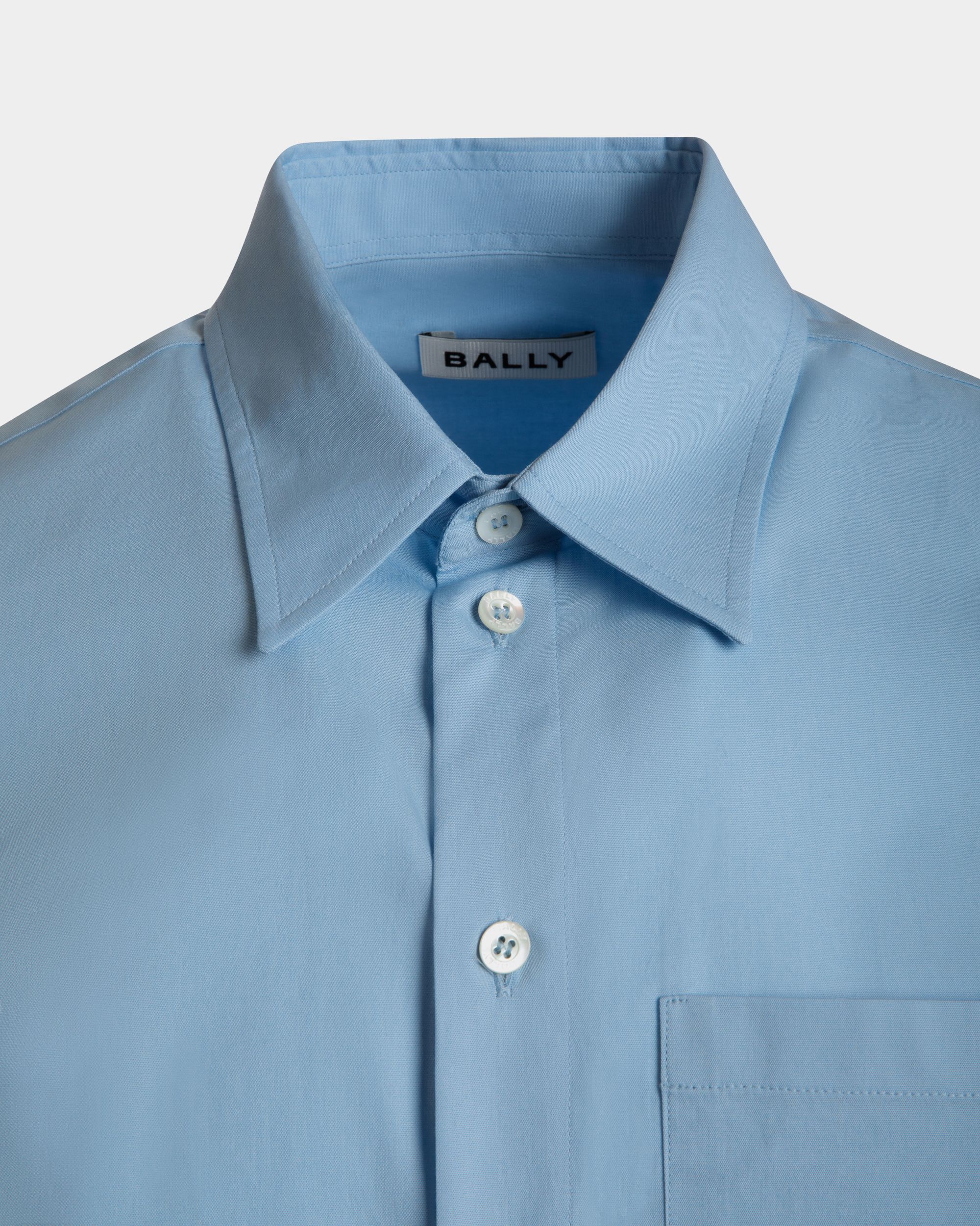 Long Sleeve Shirt In Light Blue Cotton - Men's - Bally - 04