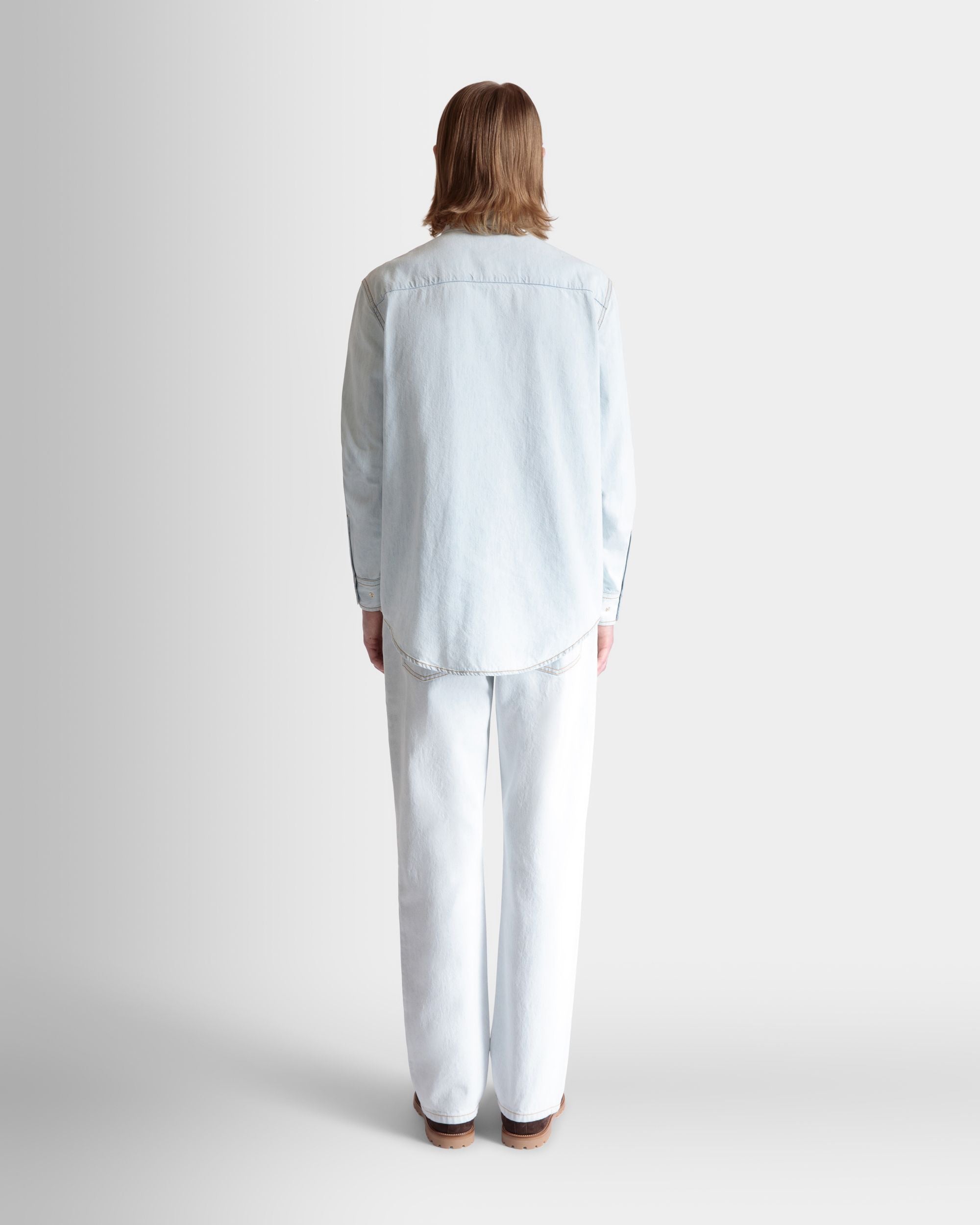 Langärmeliges Hemd Aus Baumwolle In Light Blue - Homme - Bally - 06