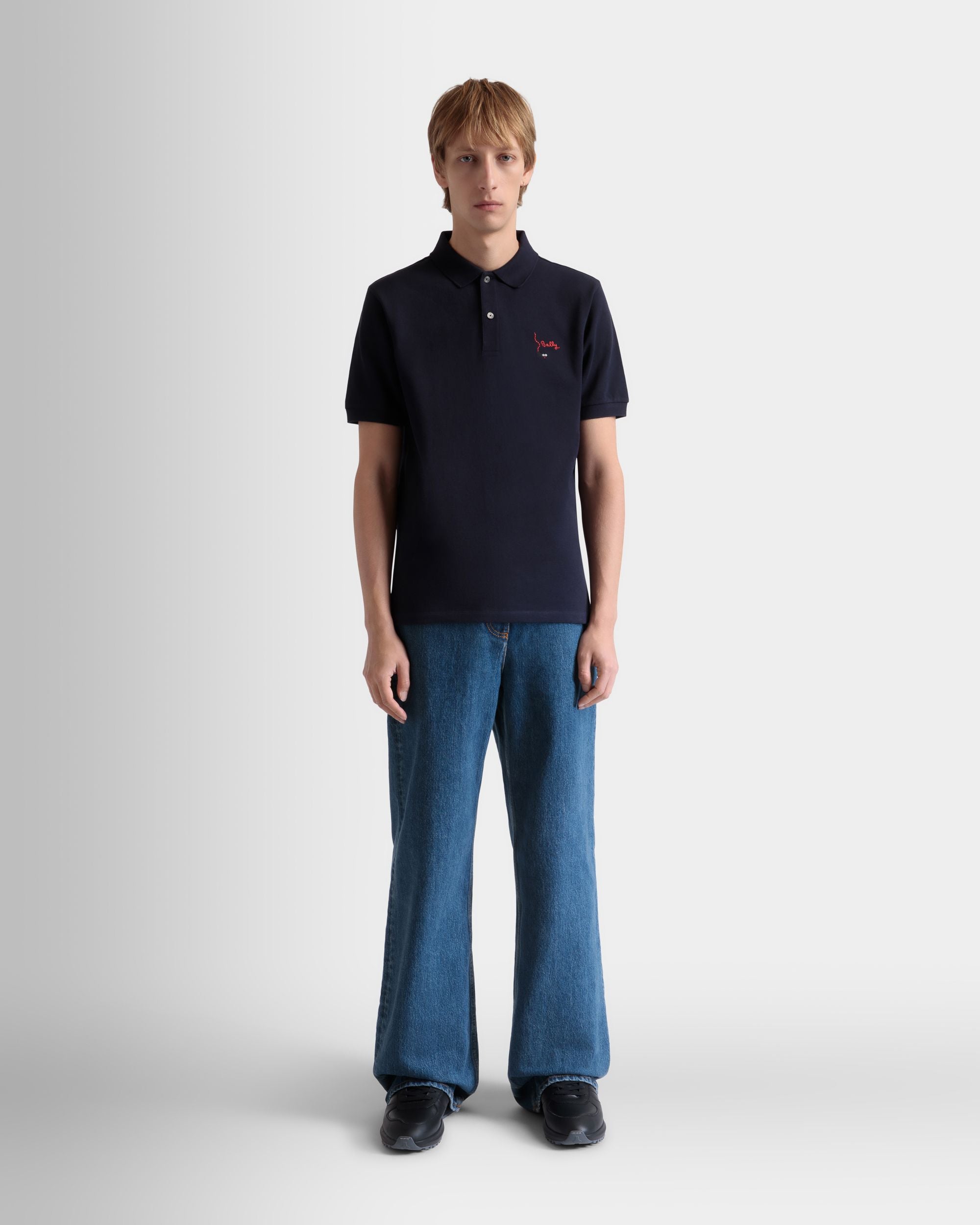 Polo In Cotone Navy Blue - Uomo - Bally - 02