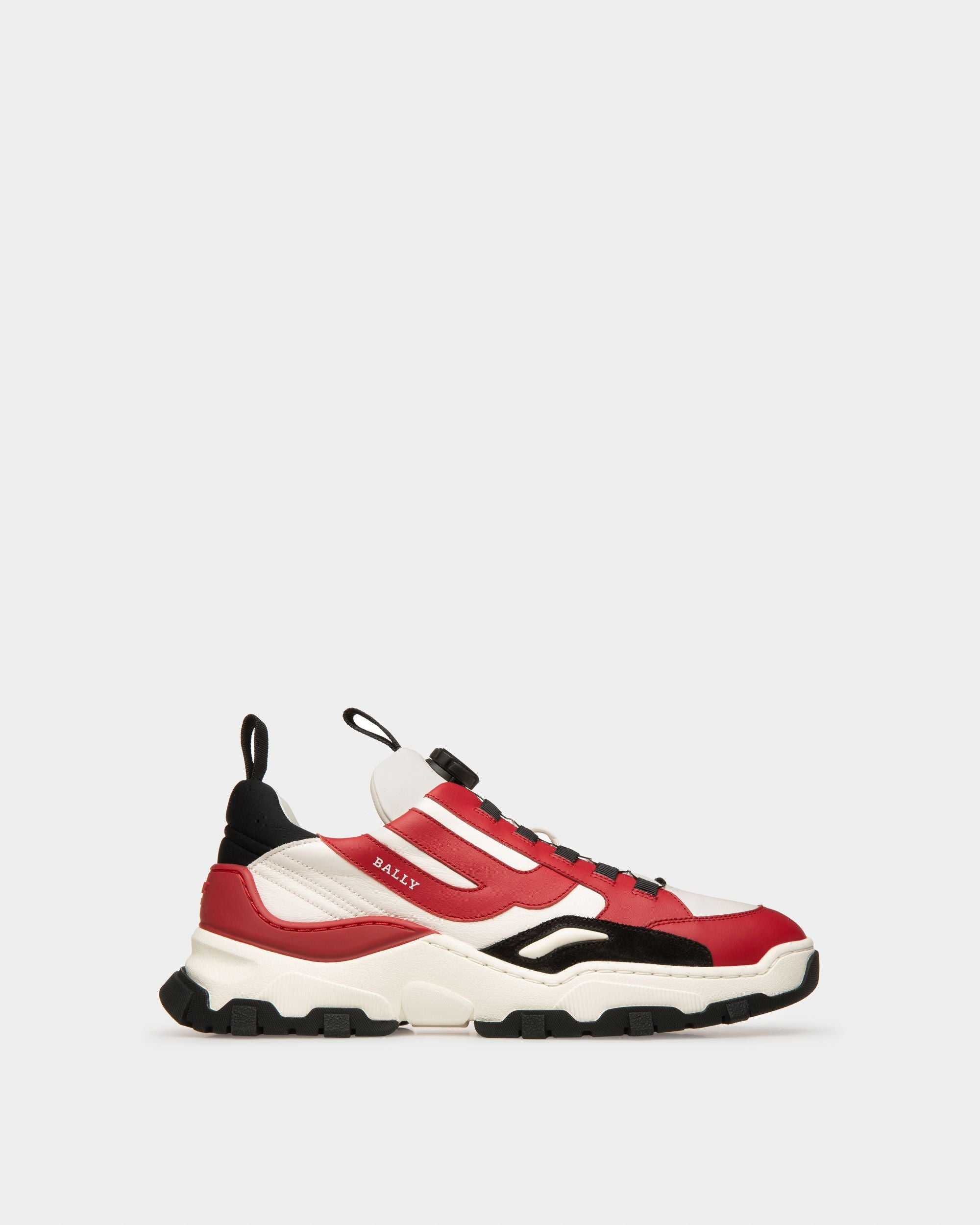 Harrys Sneakers In Pelle Rossa, Bianca E Nera - Uomo - Bally - 01