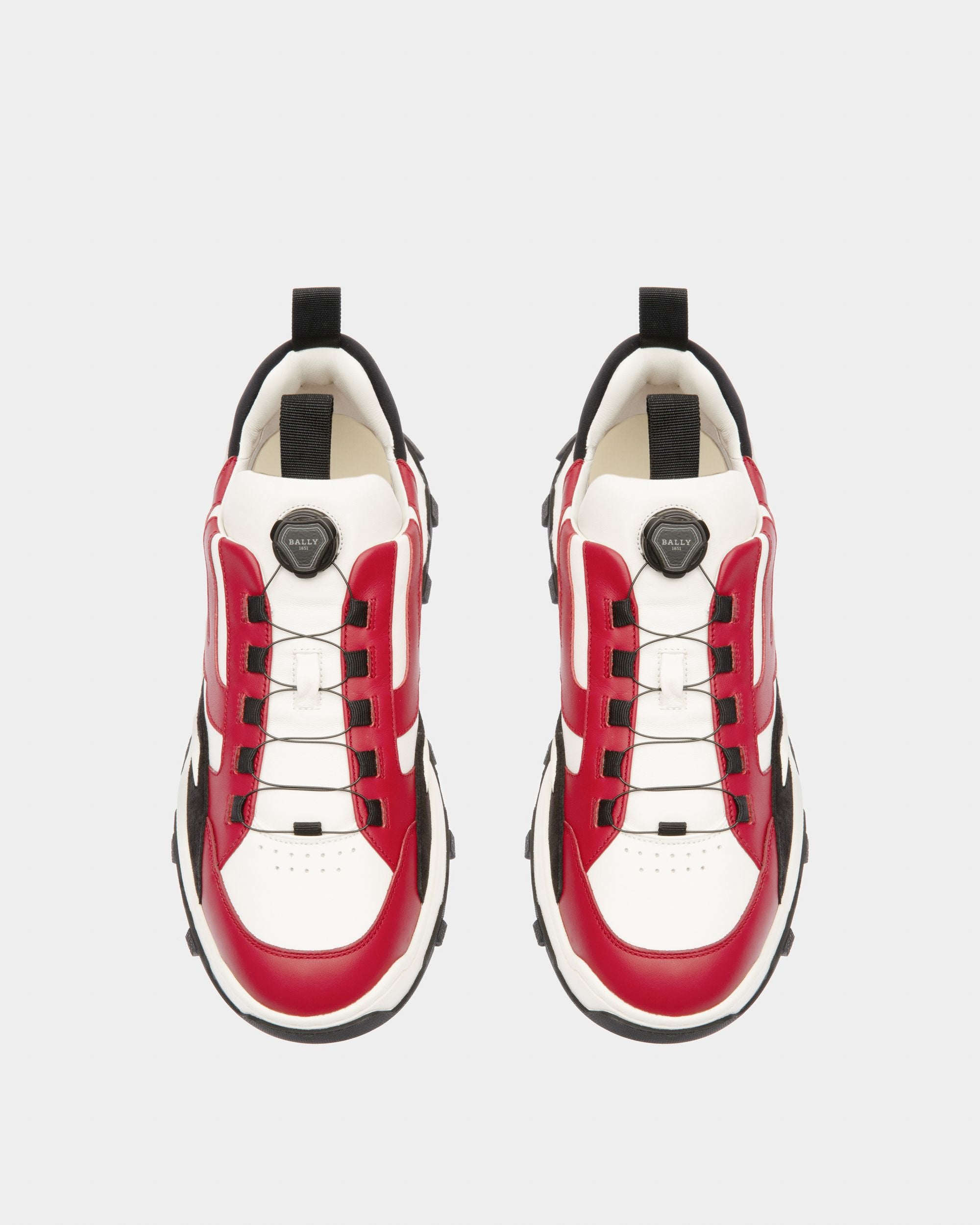 Harrys Sneakers In Pelle Rossa, Bianca E Nera - Uomo - Bally - 02