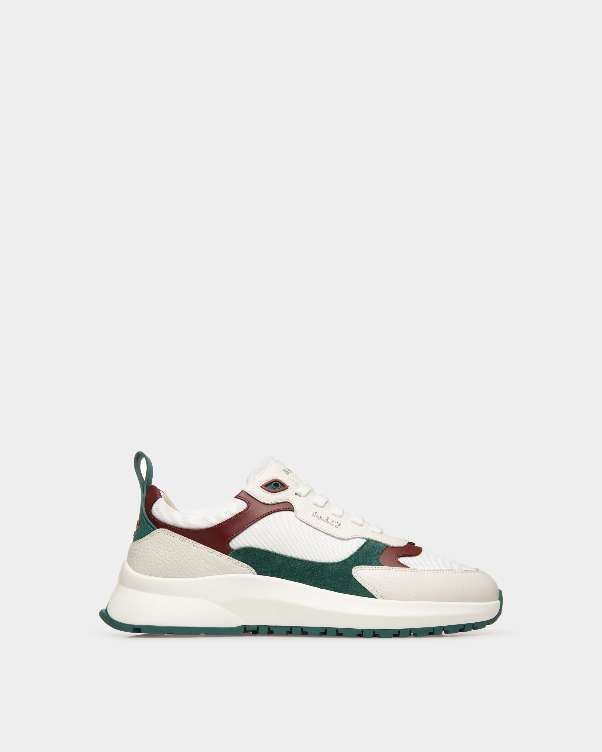 Dave Sneakers En Cuir Et Tissu Blanc Et Rouge Héritage - Homme - Bally - 01