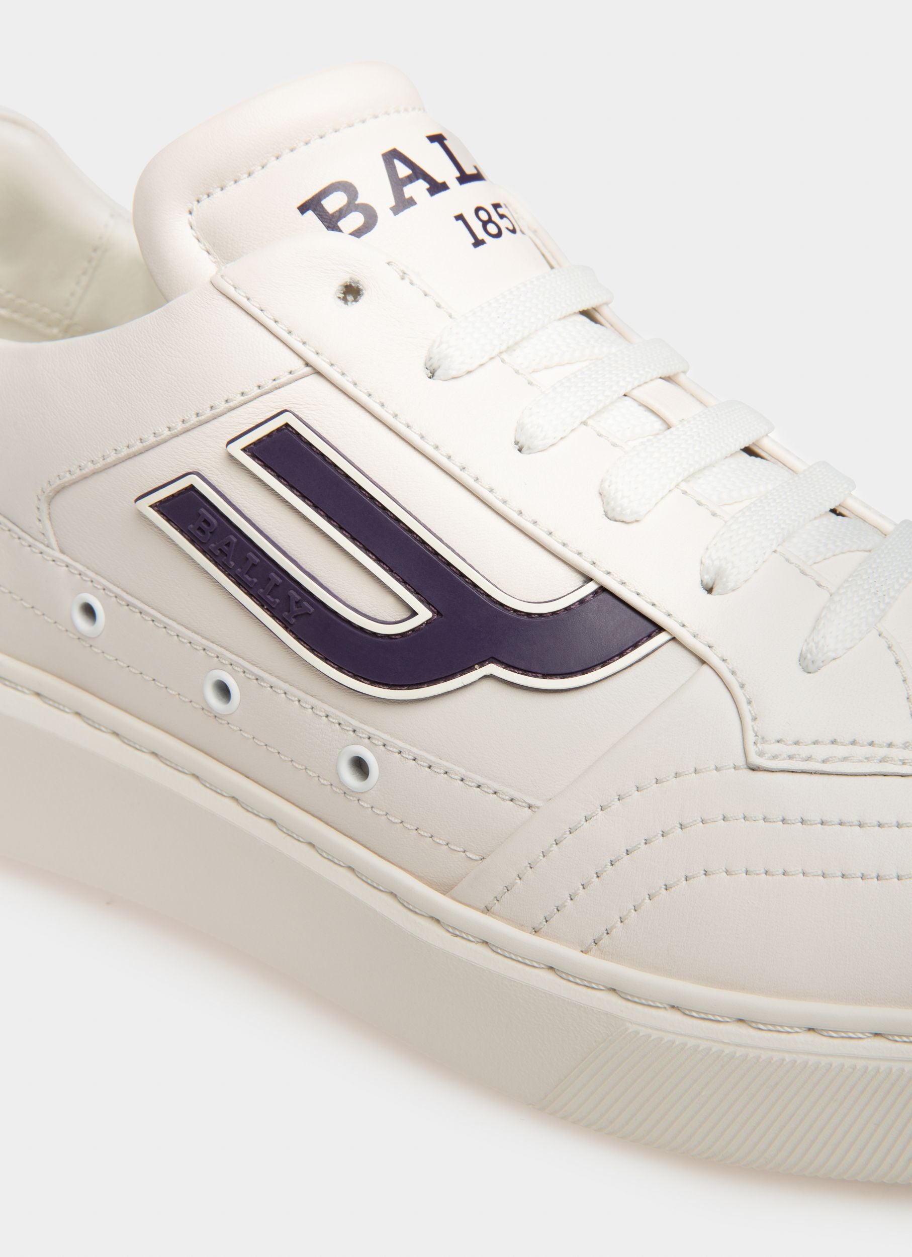 Triumph Sneakers En Cuir Blanc Et Orchidée - Homme - Bally - 05