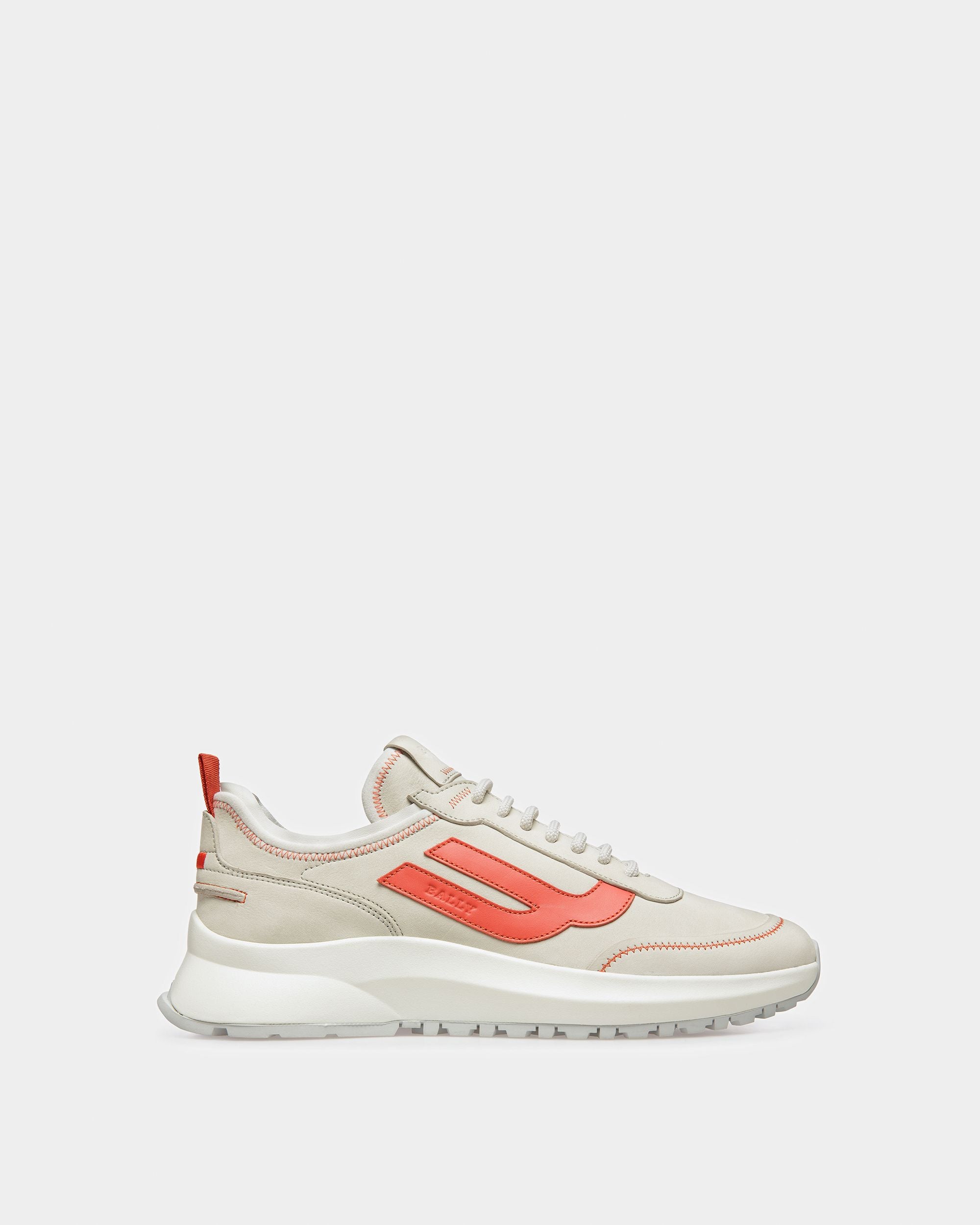 Darys Sneakers En Cuir Blanc Poussière Et Orange - Homme - Bally - 01