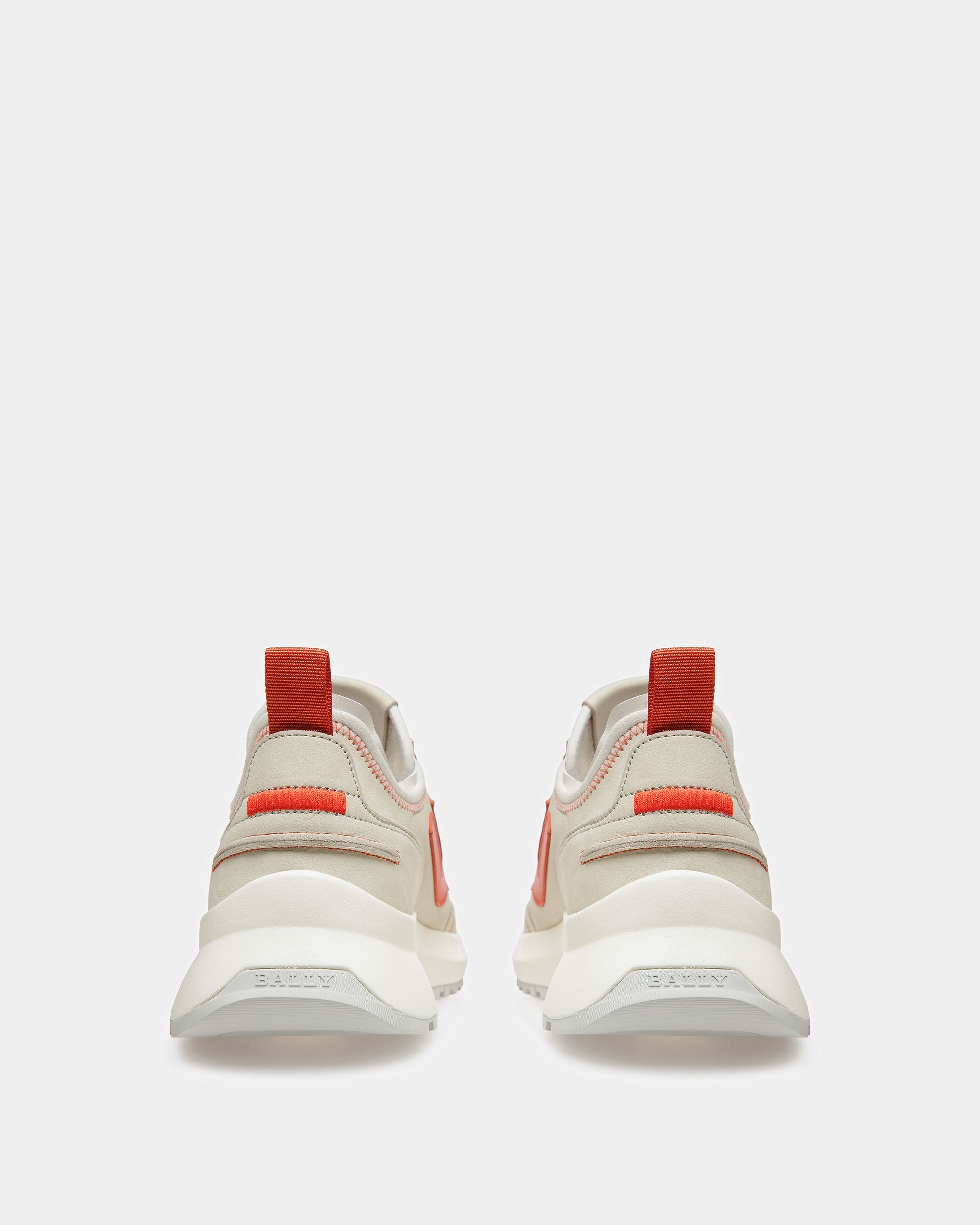 Darys Sneakers En Cuir Blanc Poussière Et Orange - Homme - Bally - 03