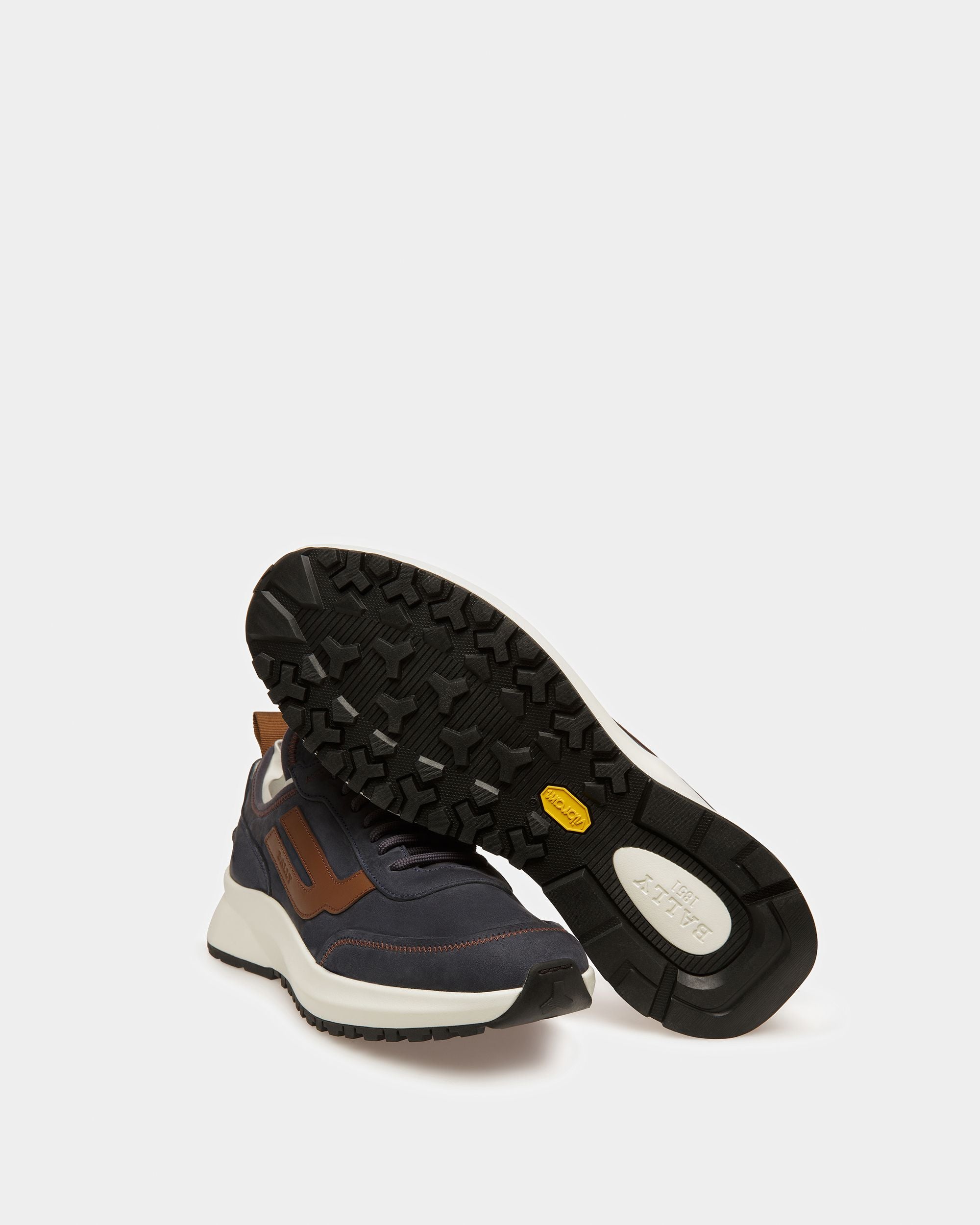 Darys Sneaker In Pelle Blu Notte E Marrone - Uomo - Bally - 04