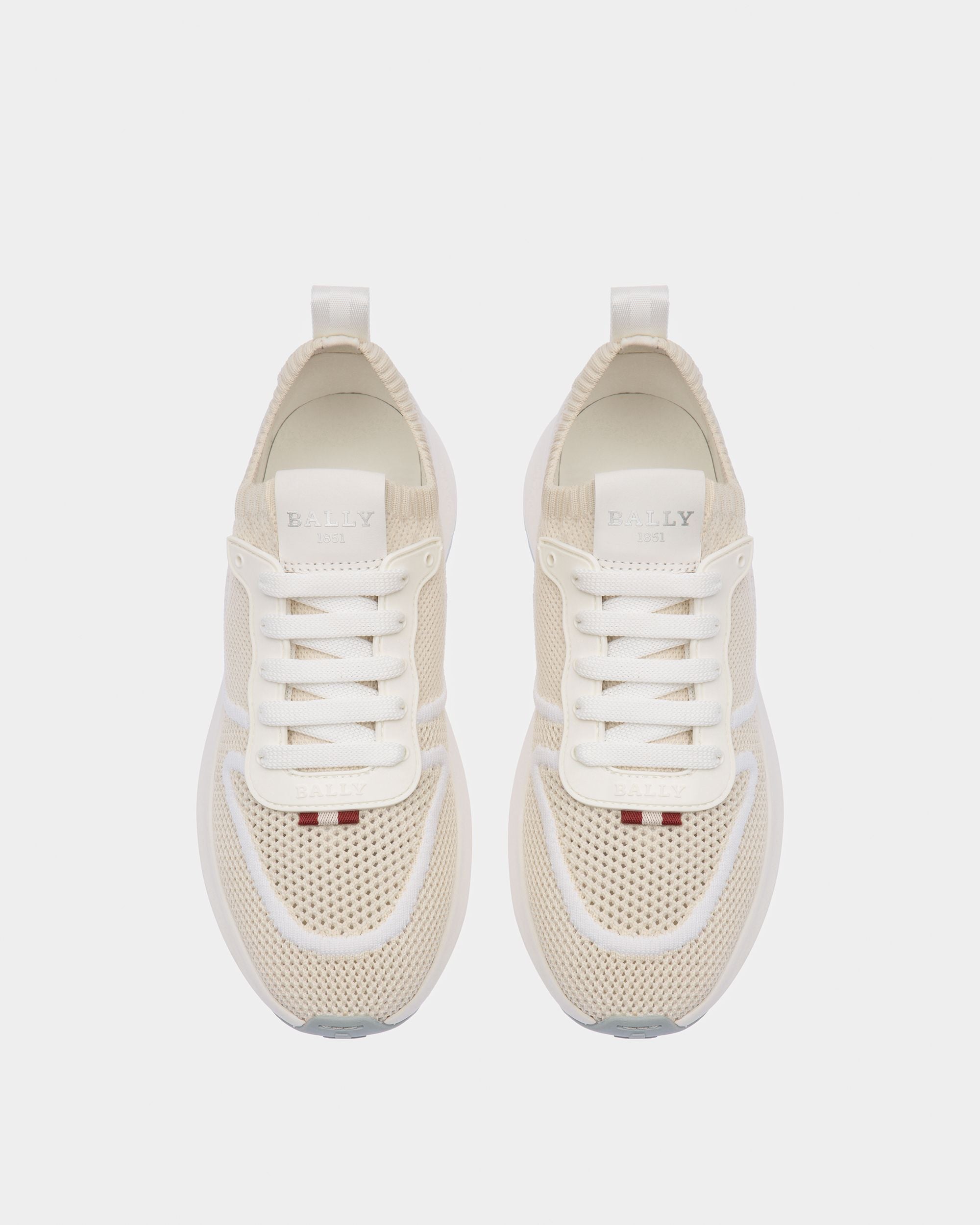 Davyn Sneaker Aus Leder Und Mesh In Weiß Und Staubweiß - Herren - Bally - 03