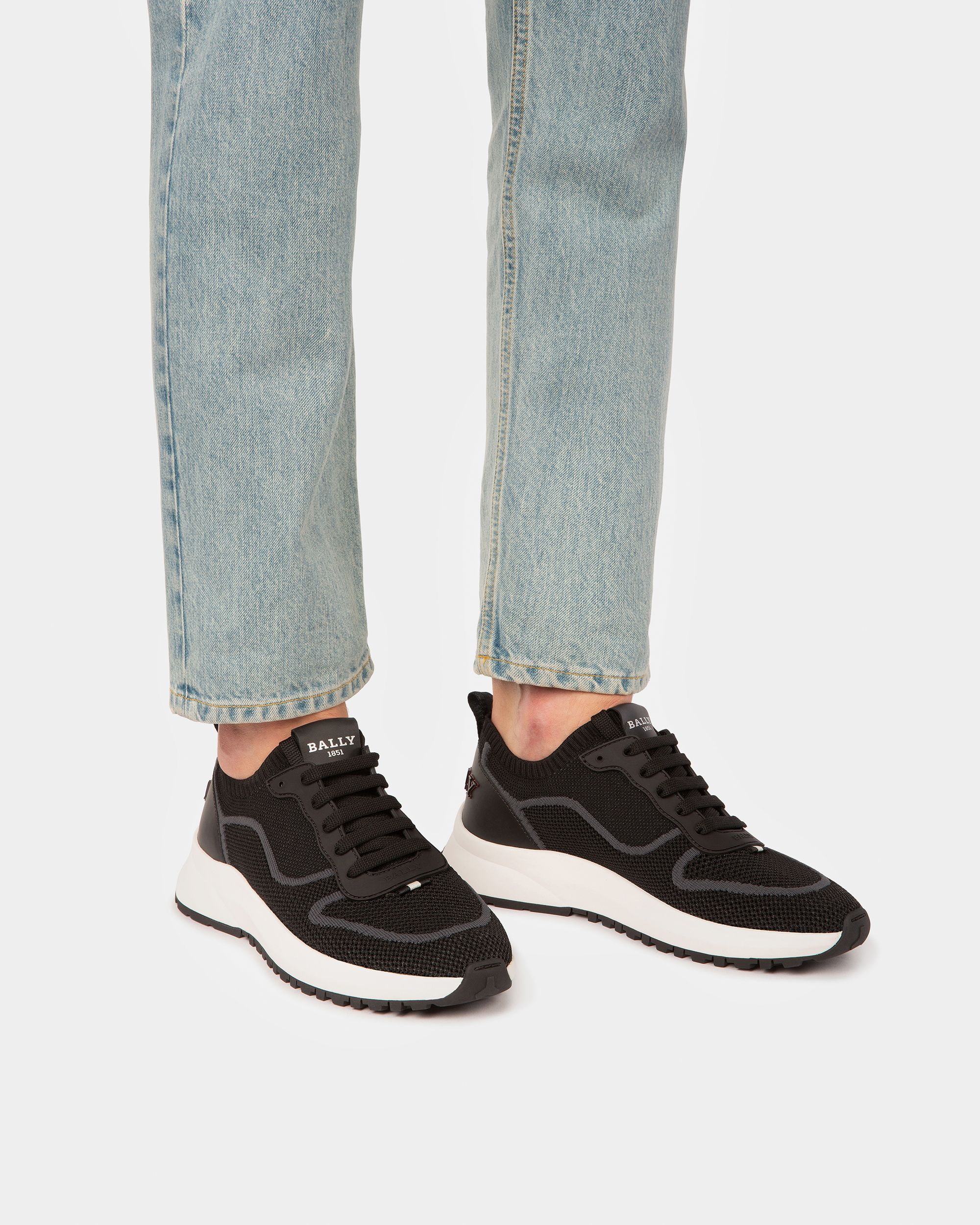 Davyn Sneaker Aus Mesh Und Leder In Schwarz - Herren - Bally - 02