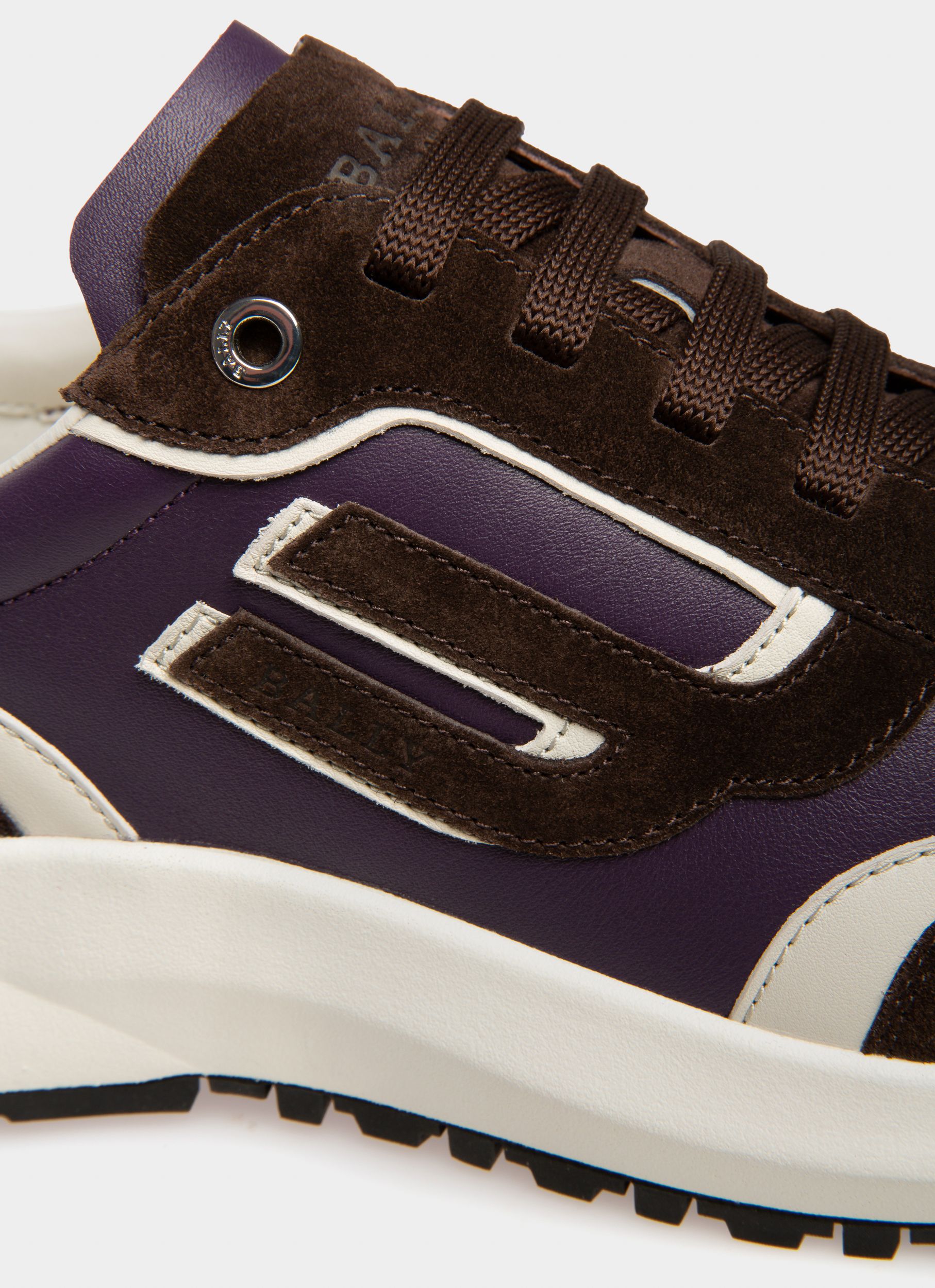 Outline Sneaker Aus Lila Leder Und Braunem Wildleder - Herren - Bally - 05