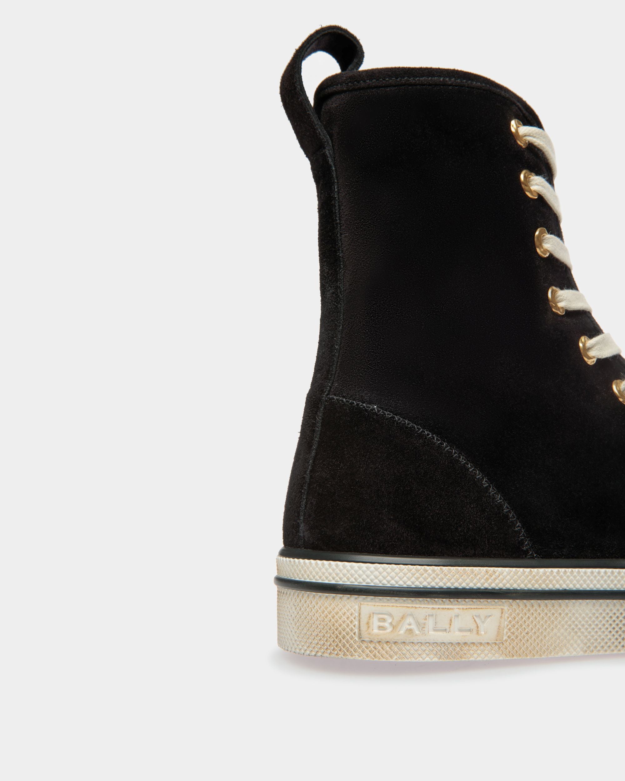 Men's Santa Ana High Top Sneakers In Black Suede | Bally | Still Life Detail