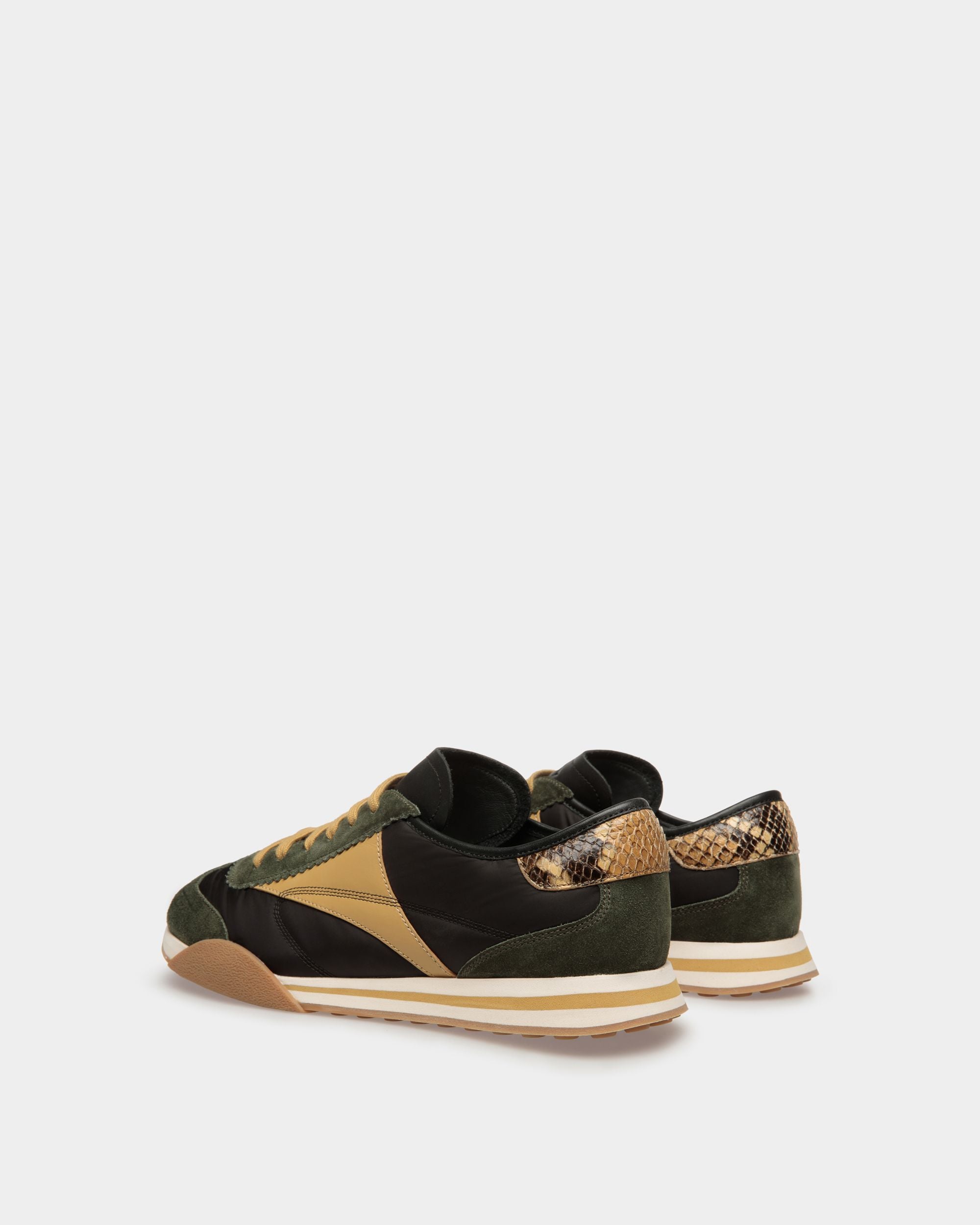 Sneakers Sussex En cuir et tissu vert et noir - Homme - Bally - 04
