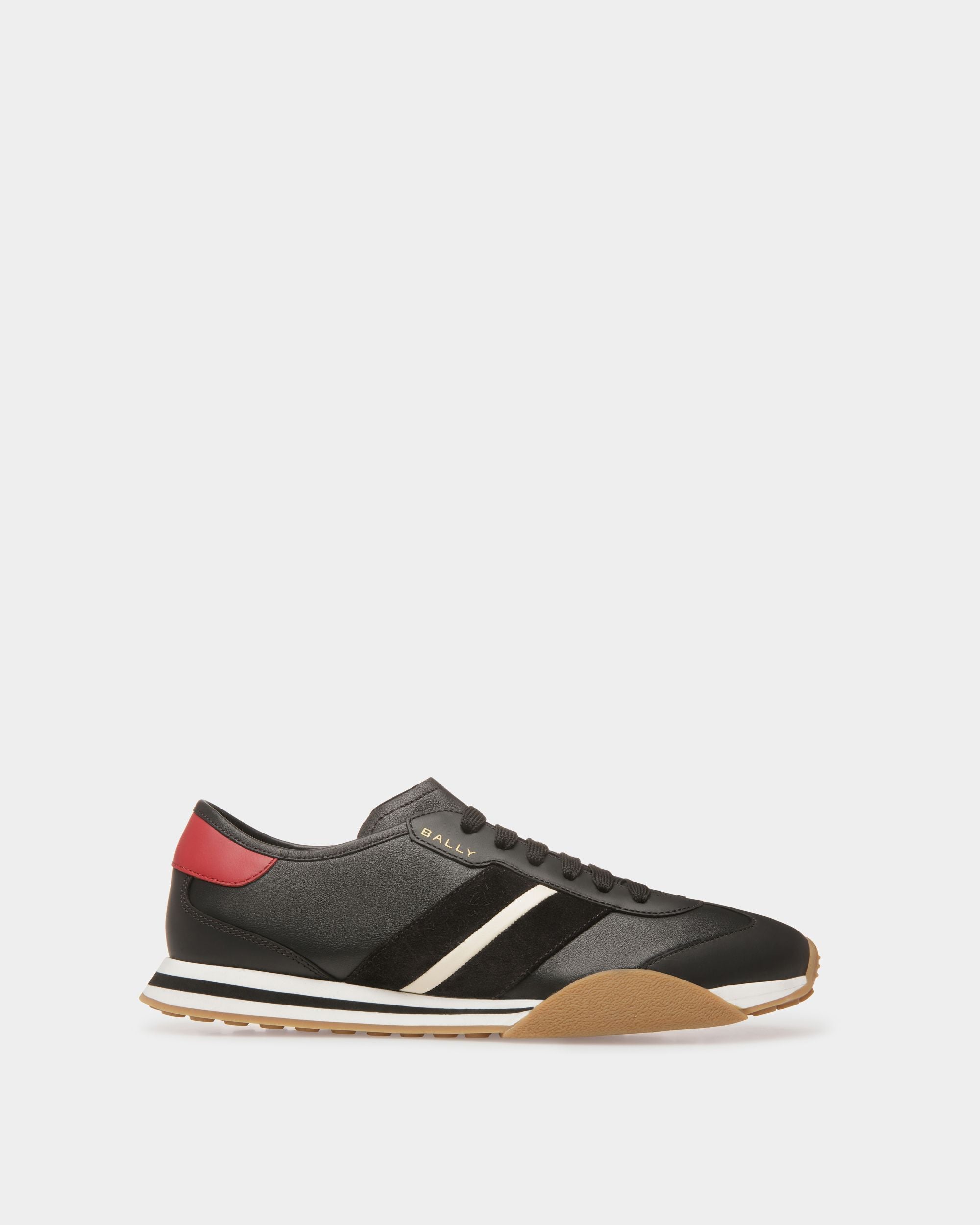 Sussex Sneaker Aus Leder in Schwarz, Elfenbein und Tiefrubinrot - Herren - Bally - 01