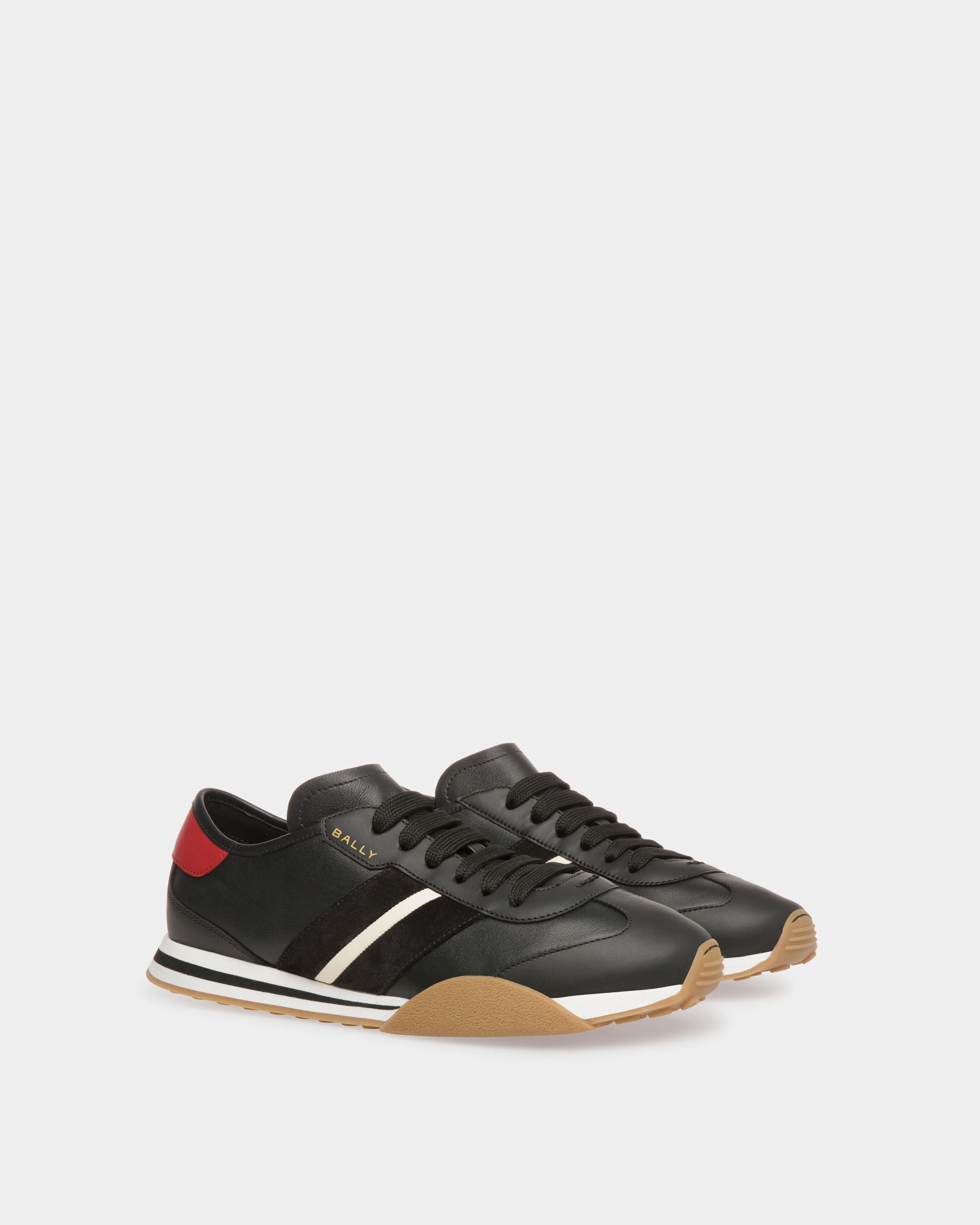 Sussex Sneaker Aus Leder in Schwarz, Elfenbein und Tiefrubinrot - Herren - Bally - 02