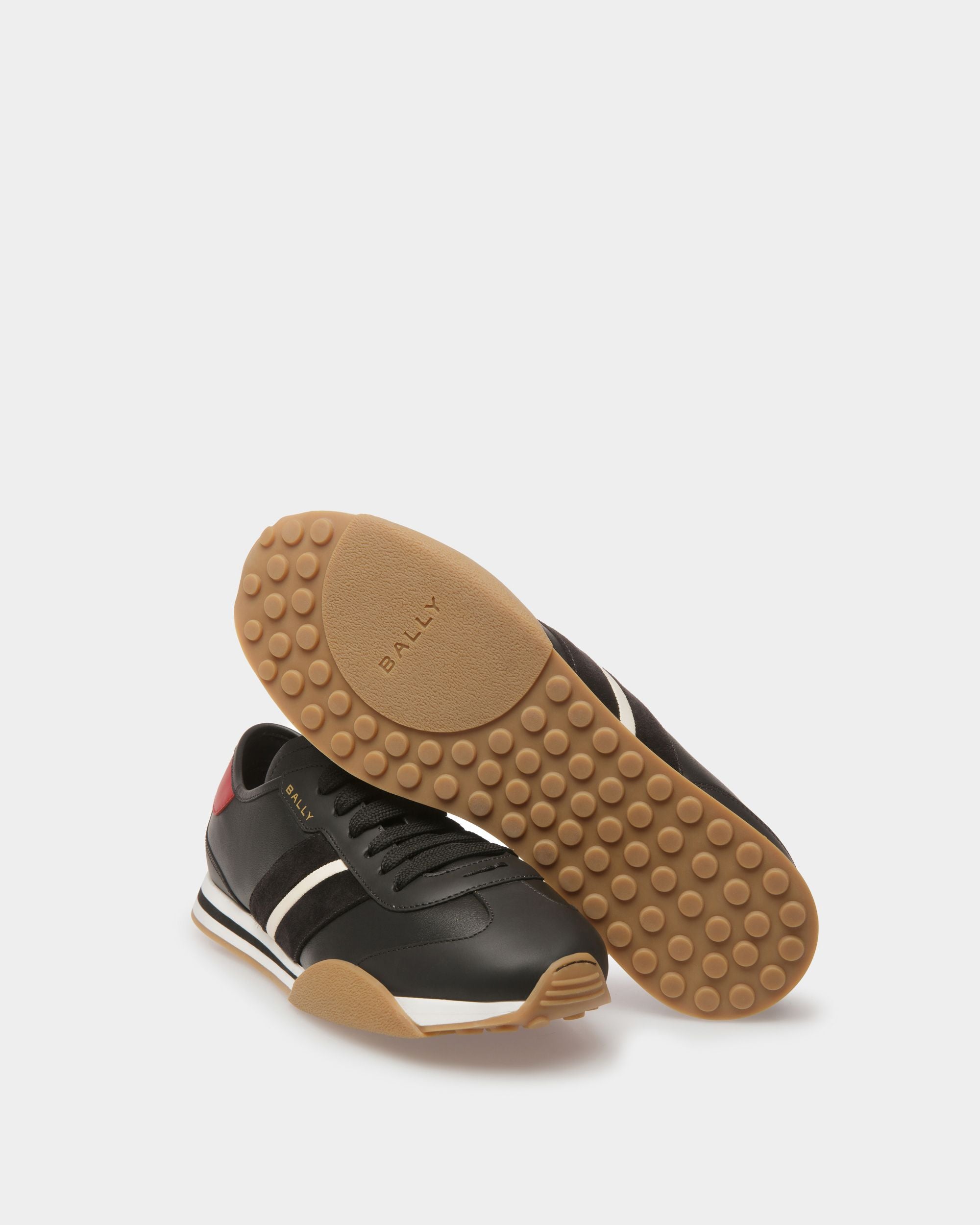 Sussex Sneaker Aus Leder in Schwarz, Elfenbein und Tiefrubinrot - Herren - Bally - 03