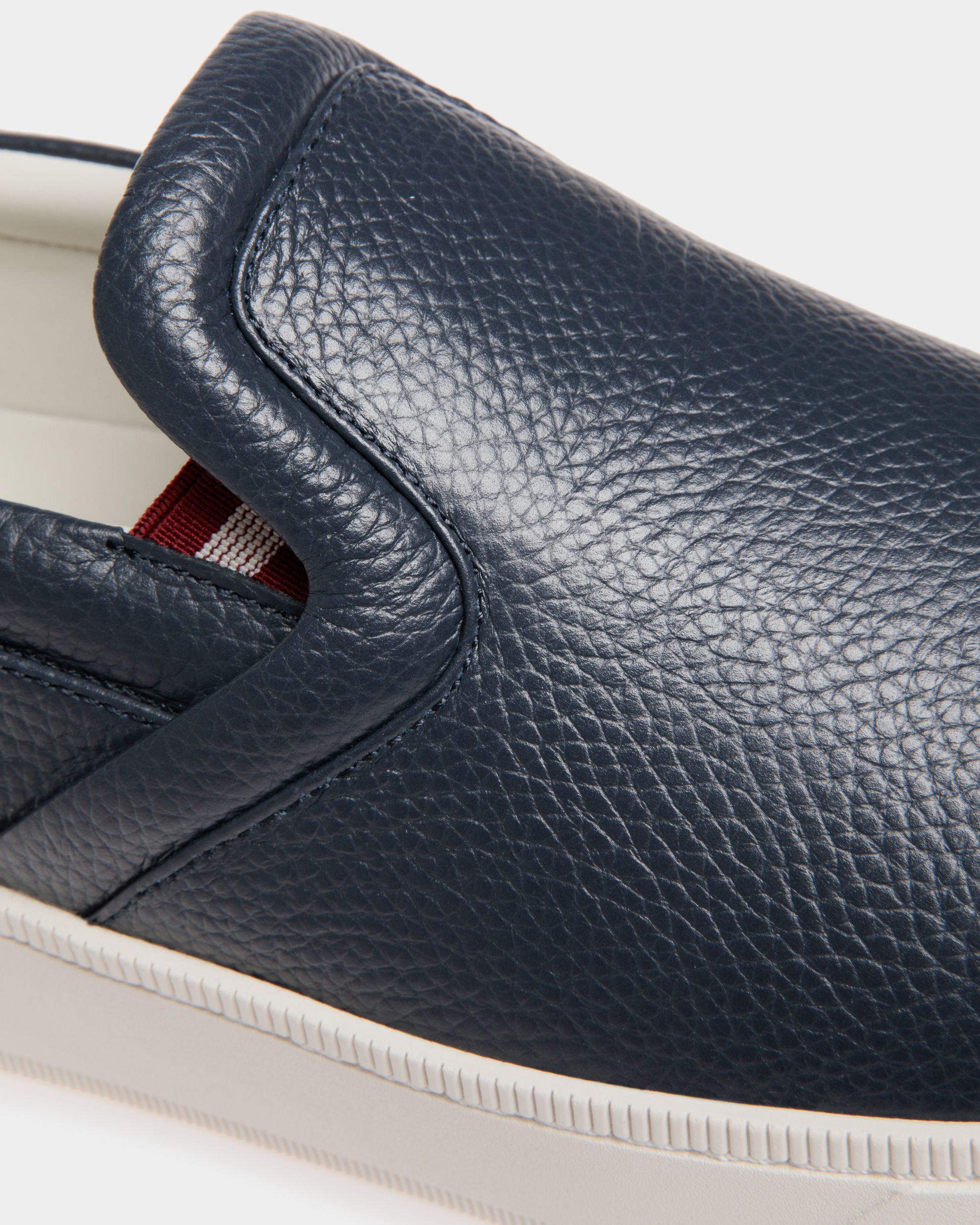 Sneaker Slip-On Raise En Cuir Grainé Bleu - Homme - Bally - 05