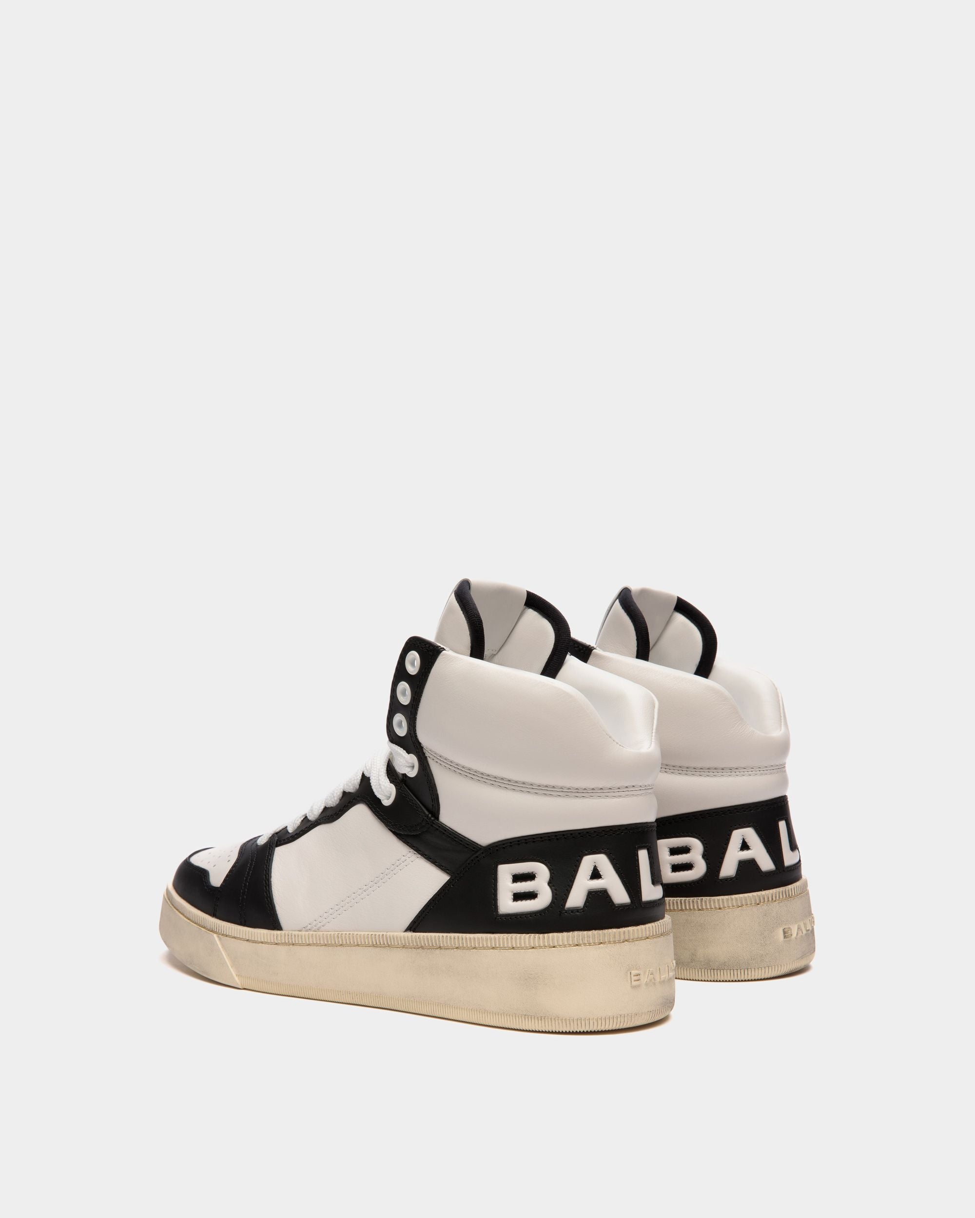 Raise High-Top Sneaker in Black And White Leather - Men's - Bally - 03