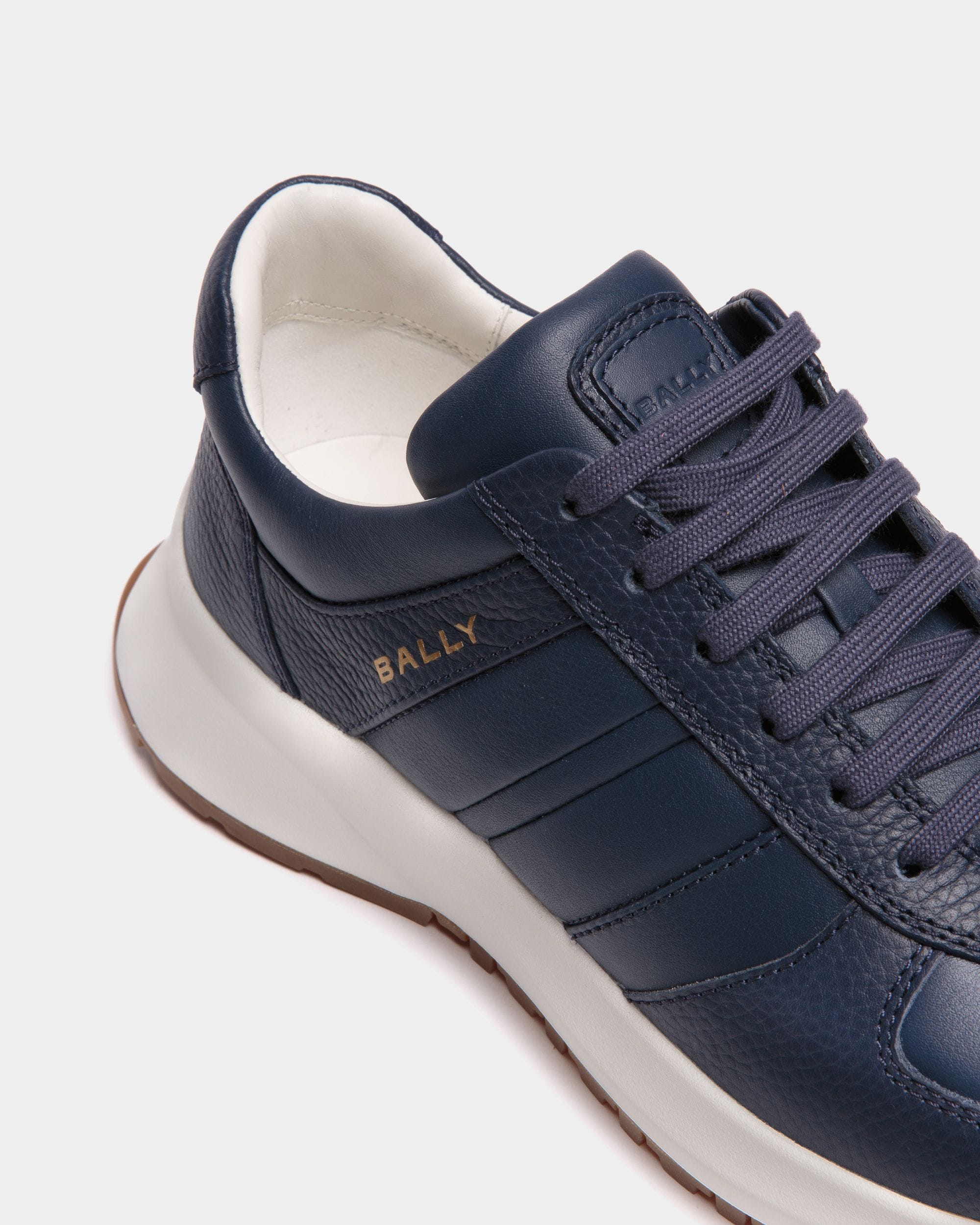 Sneaker Outline In Pelle Zigrinata Blu - Uomo - Bally - 05