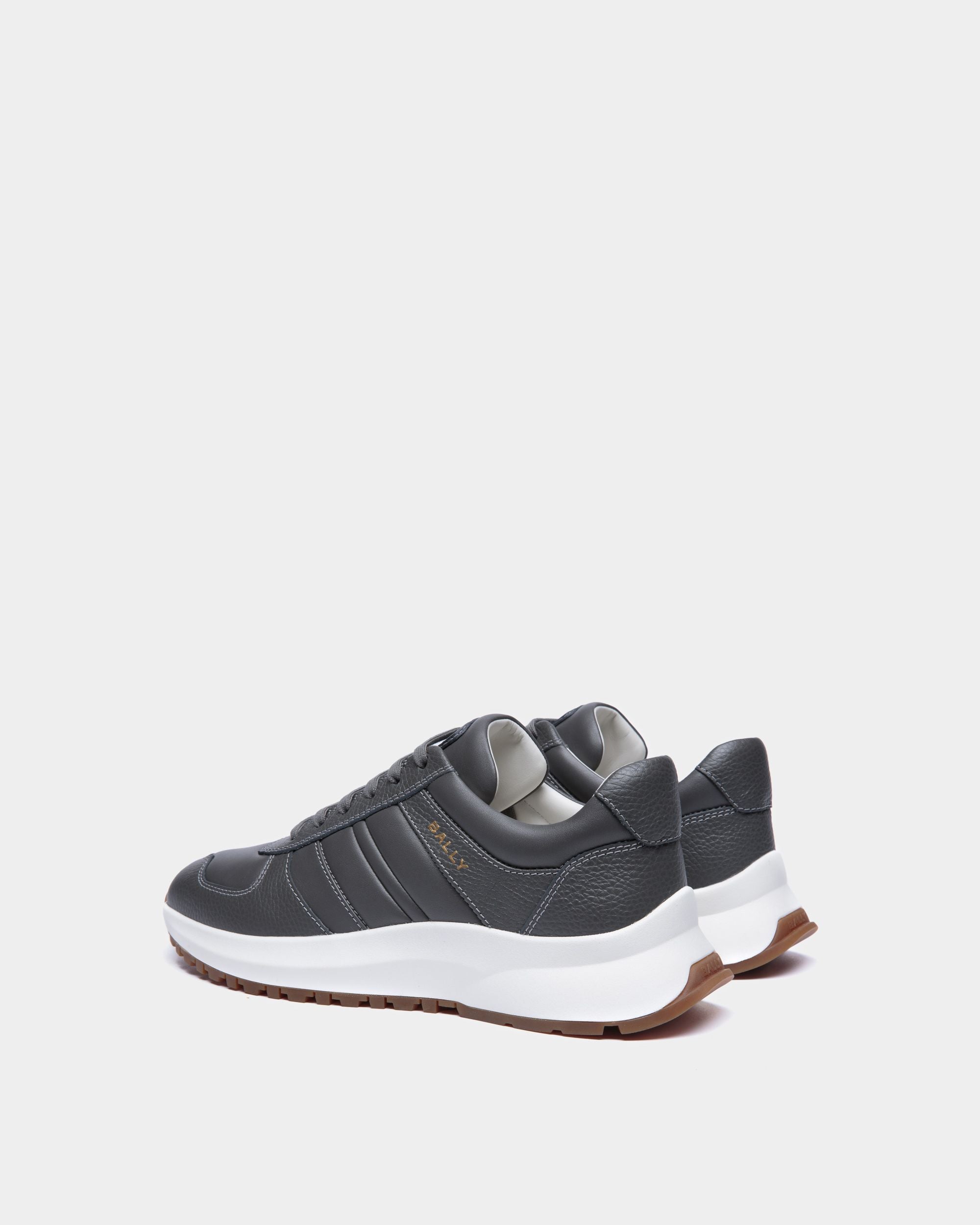 Outline Sneaker In Grey Grained Leather - Men's - Bally - 03