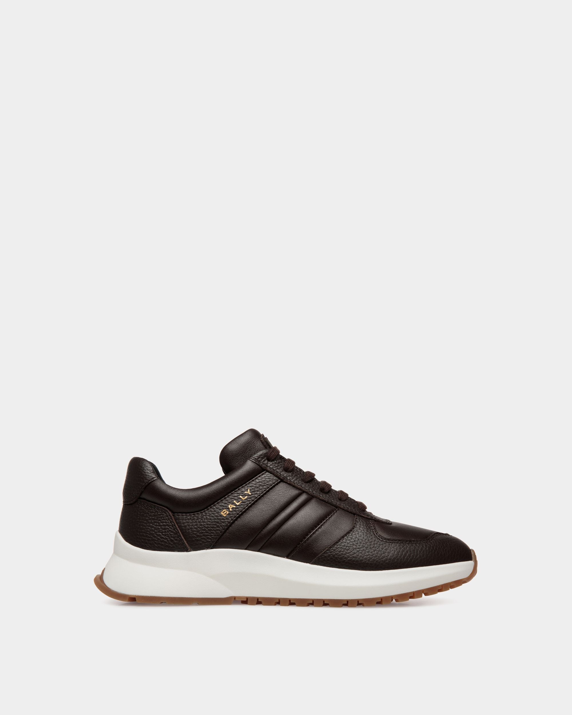 Outline Sneaker Aus Genarbtem Leder In Ebenholzschwarz - Men's - Bally - 01
