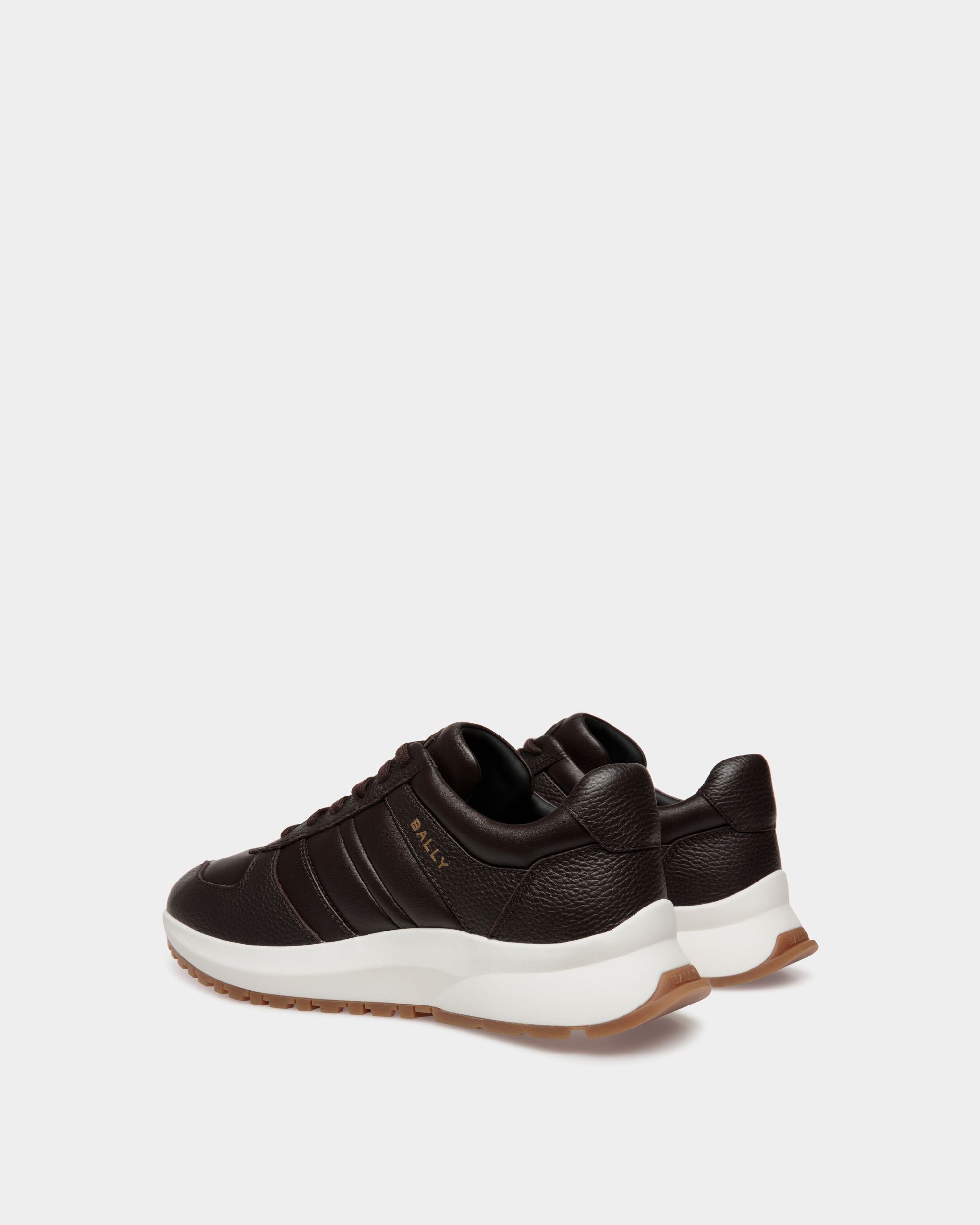 Sneaker Outline In Pelle Granata Color Ebano - Uomo - Bally - 03
