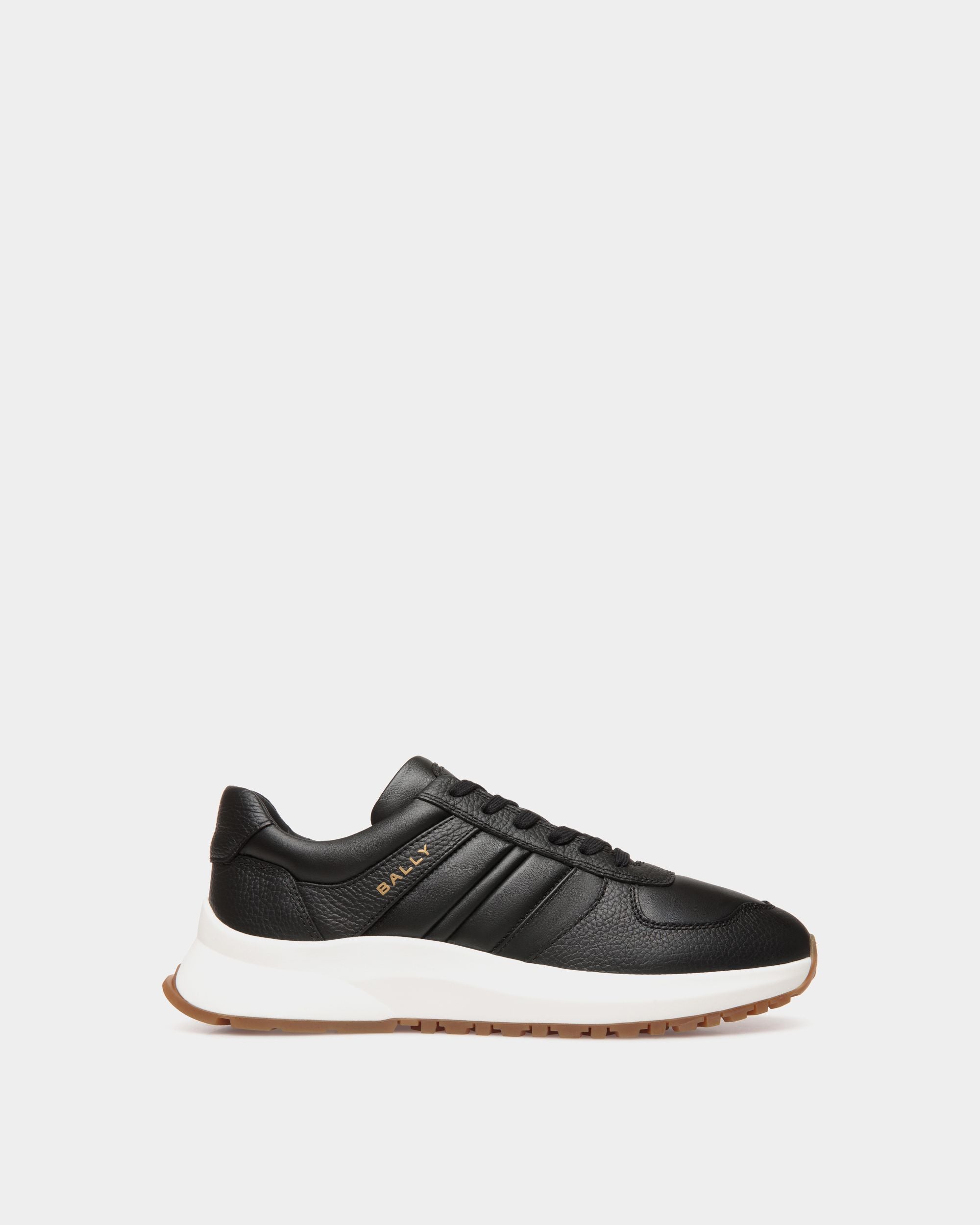 Outline Sneaker In Black Leather - Men's - Bally - 01